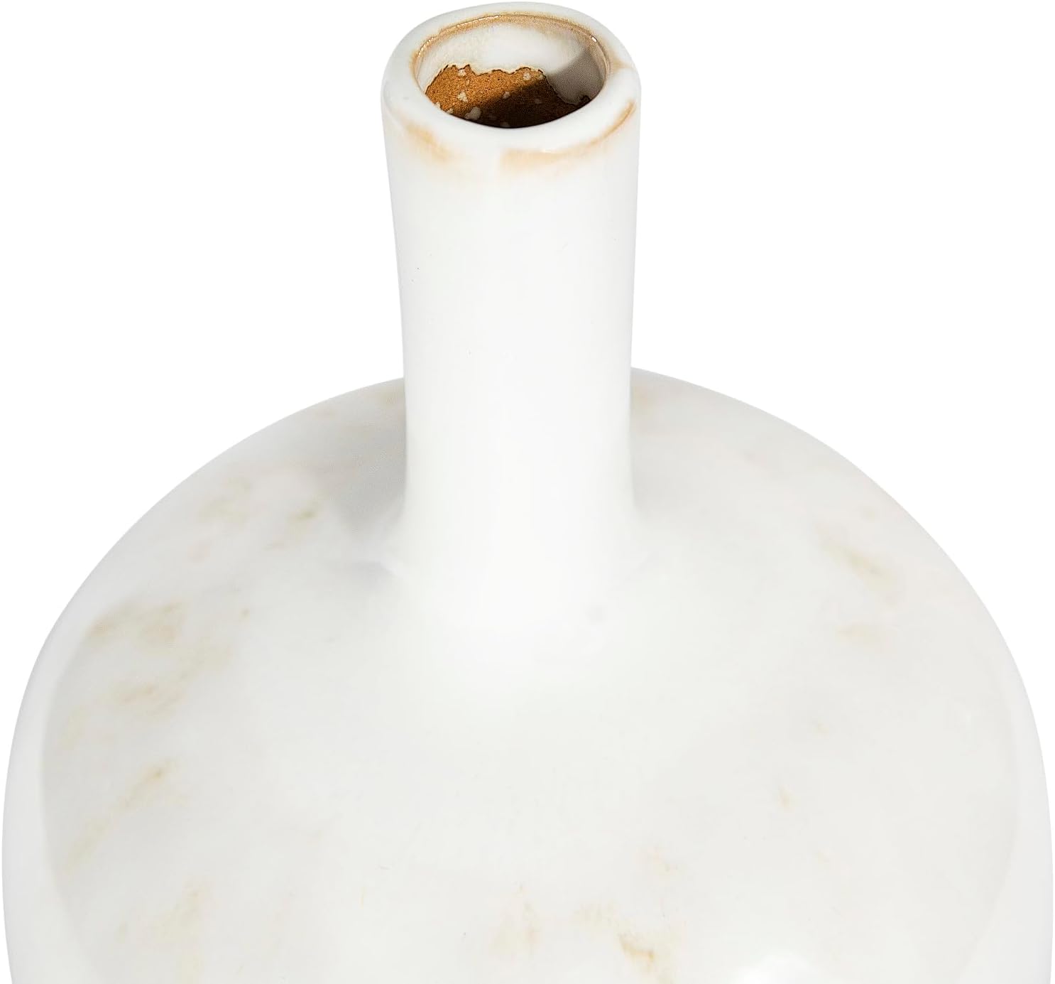 Creative CoOp Medium Cream Stoneware Green Accents ampamp Reactive Glaze Finish Each one Will Vary Vases WhiteLarge