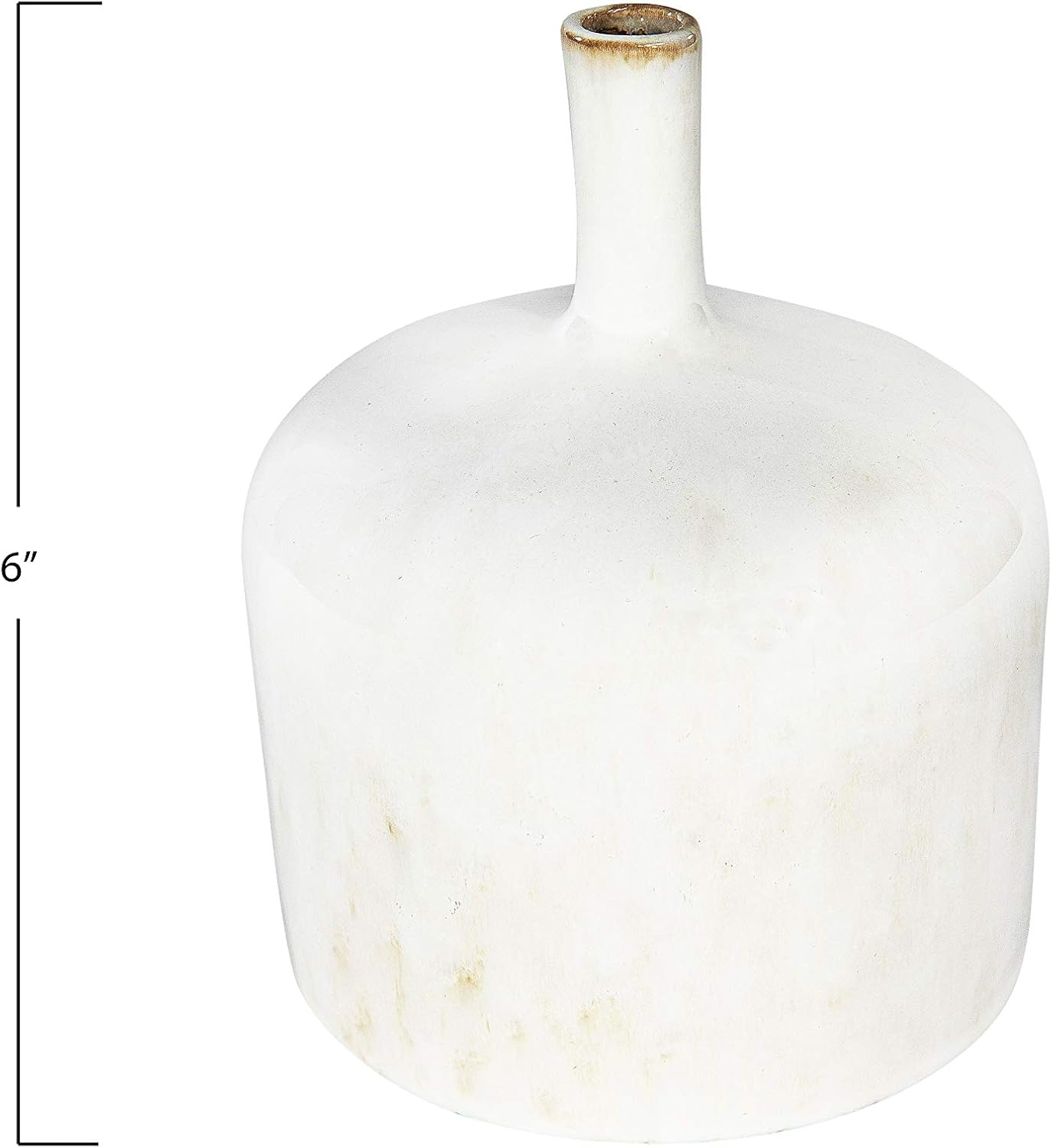Creative CoOp Medium Cream Stoneware Green Accents ampamp Reactive Glaze Finish Each one Will Vary Vases WhiteSmall