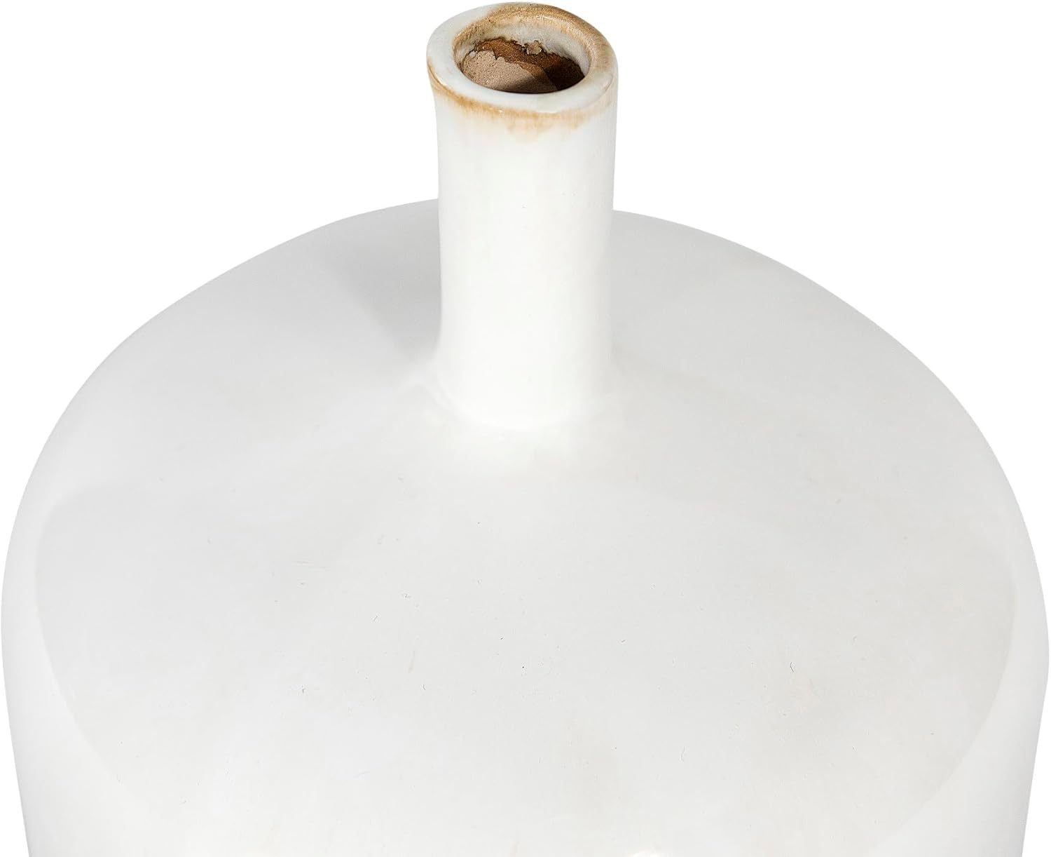 Creative CoOp Medium Cream Stoneware Green Accents ampamp Reactive Glaze Finish Each one Will Vary Vases WhiteSmall