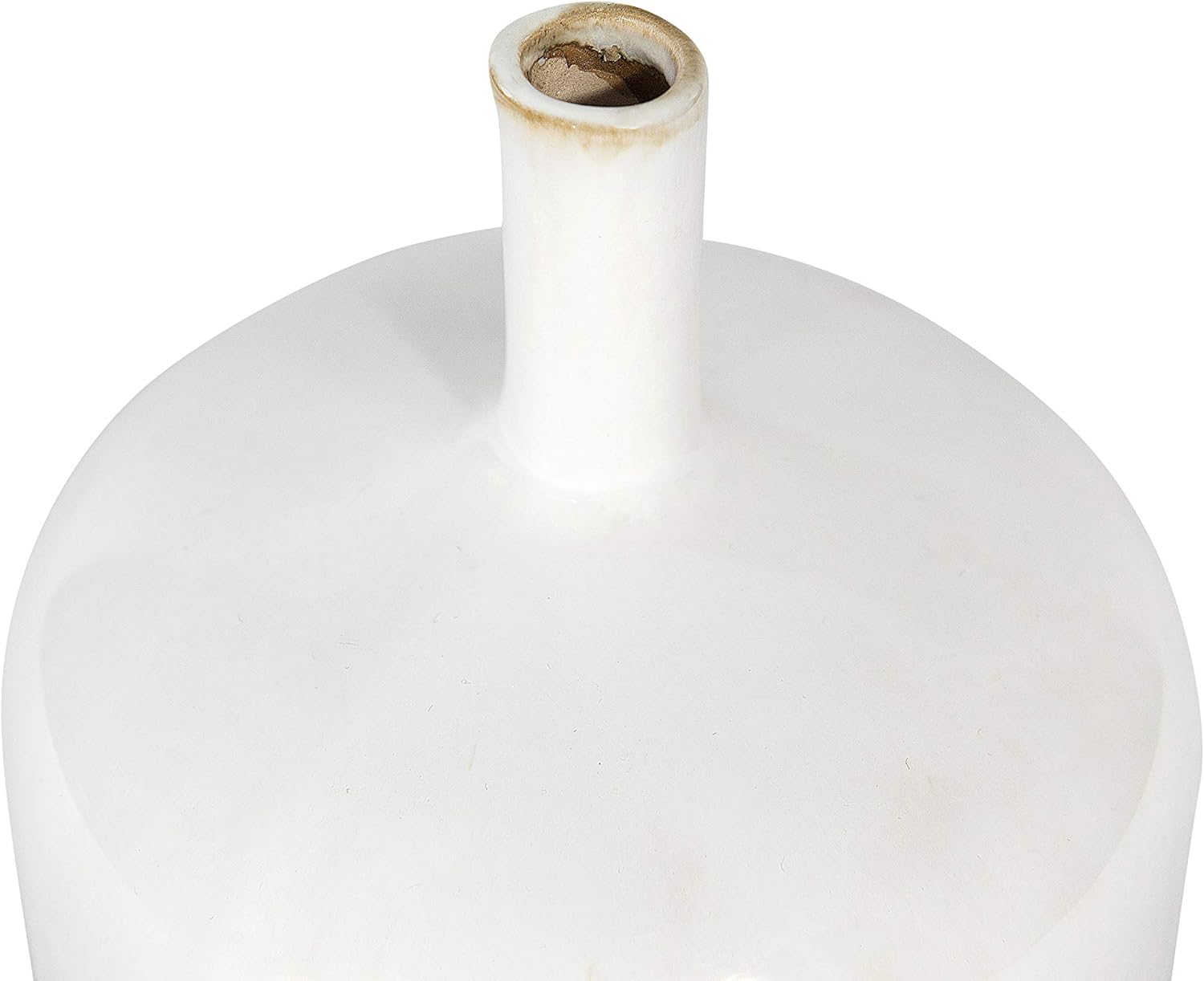 Creative CoOp Medium Cream Stoneware Green Accents ampamp Reactive Glaze Finish Each one Will Vary Vases WhiteSmall