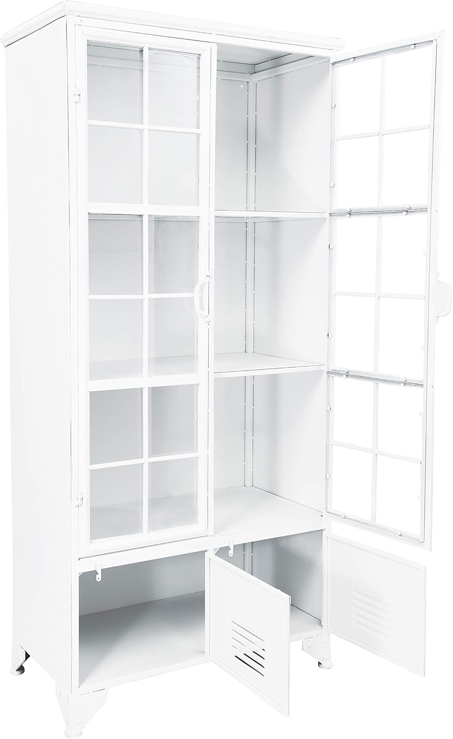 Creative CoOp Metal Shelves ampamp 4 Doors Cabinets and Shelf Units WhiteWhite