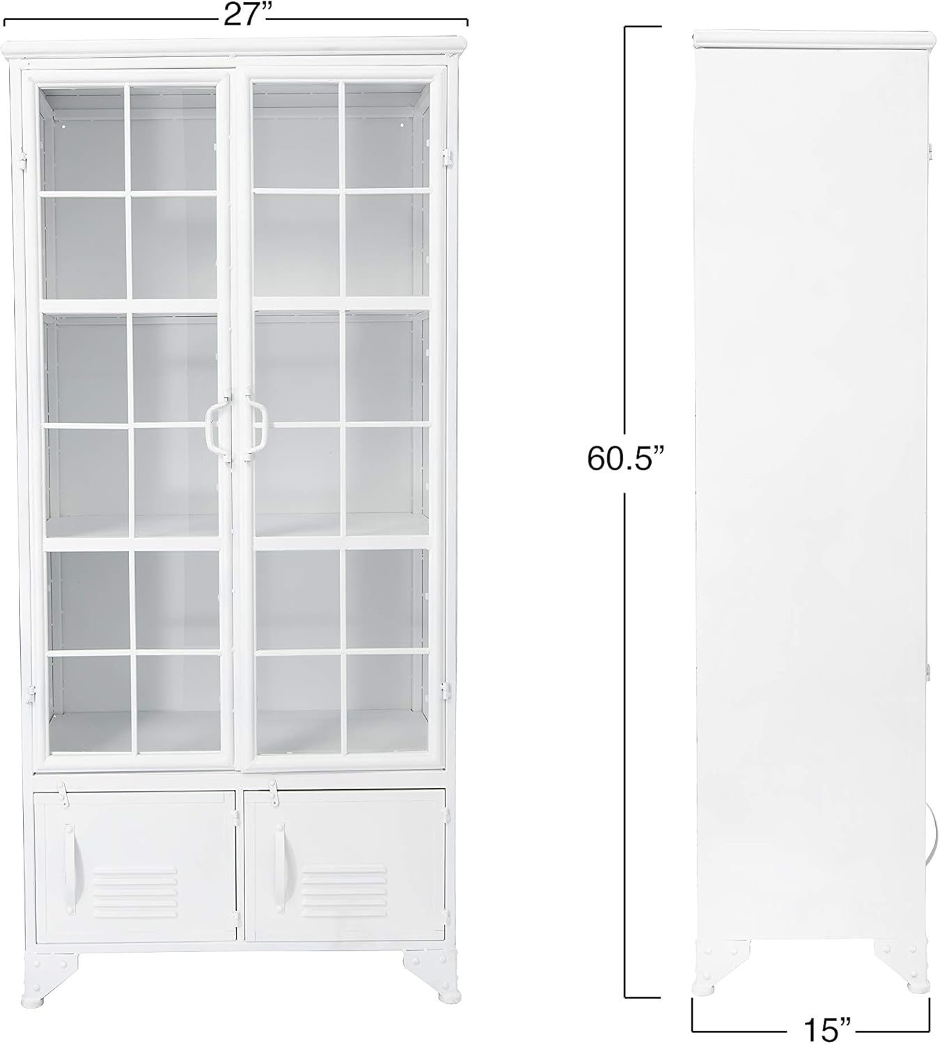 Creative CoOp Metal Shelves ampamp 4 Doors Cabinets and Shelf Units WhiteWhite