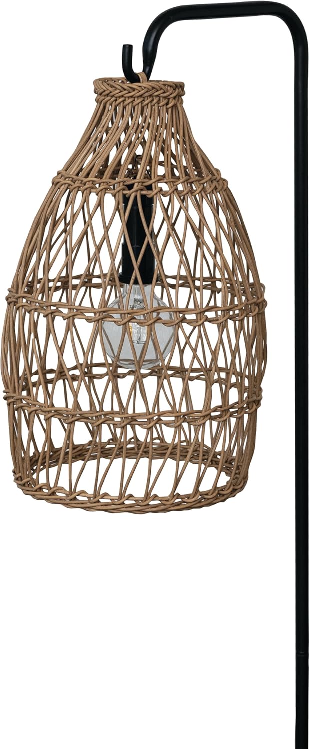 Creative CoOp Metal and Plastic Portable Floor Lamp Black