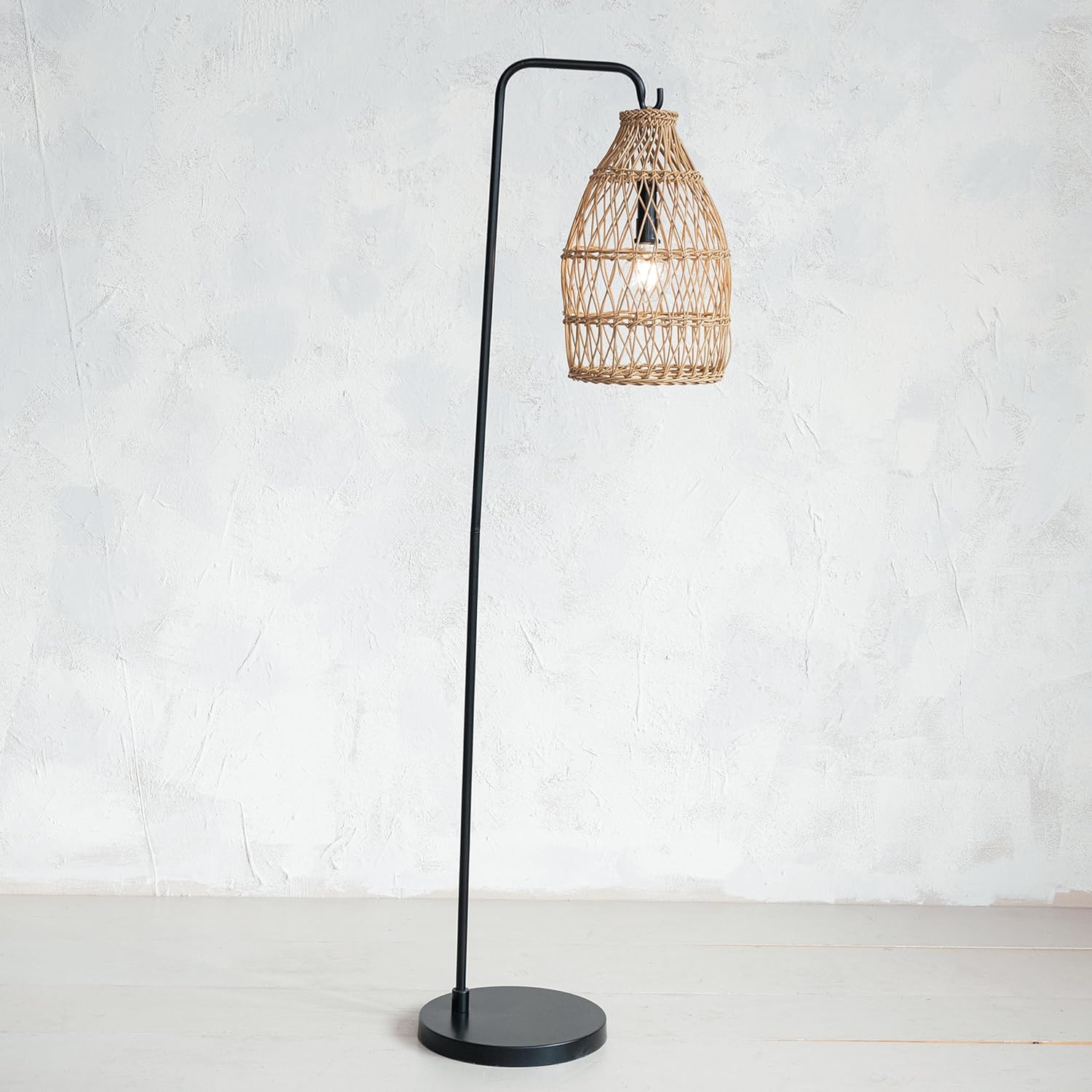 Creative CoOp Metal and Plastic Portable Floor Lamp Black