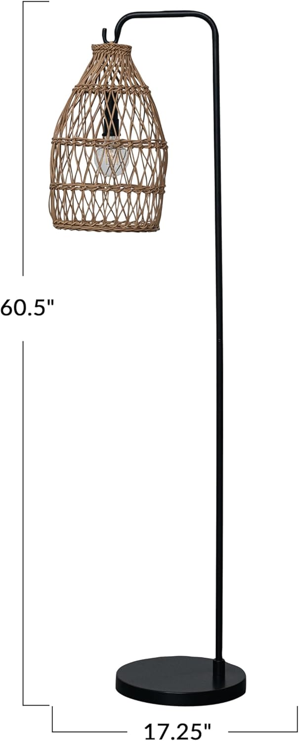 Creative CoOp Metal and Plastic Portable Floor Lamp Black