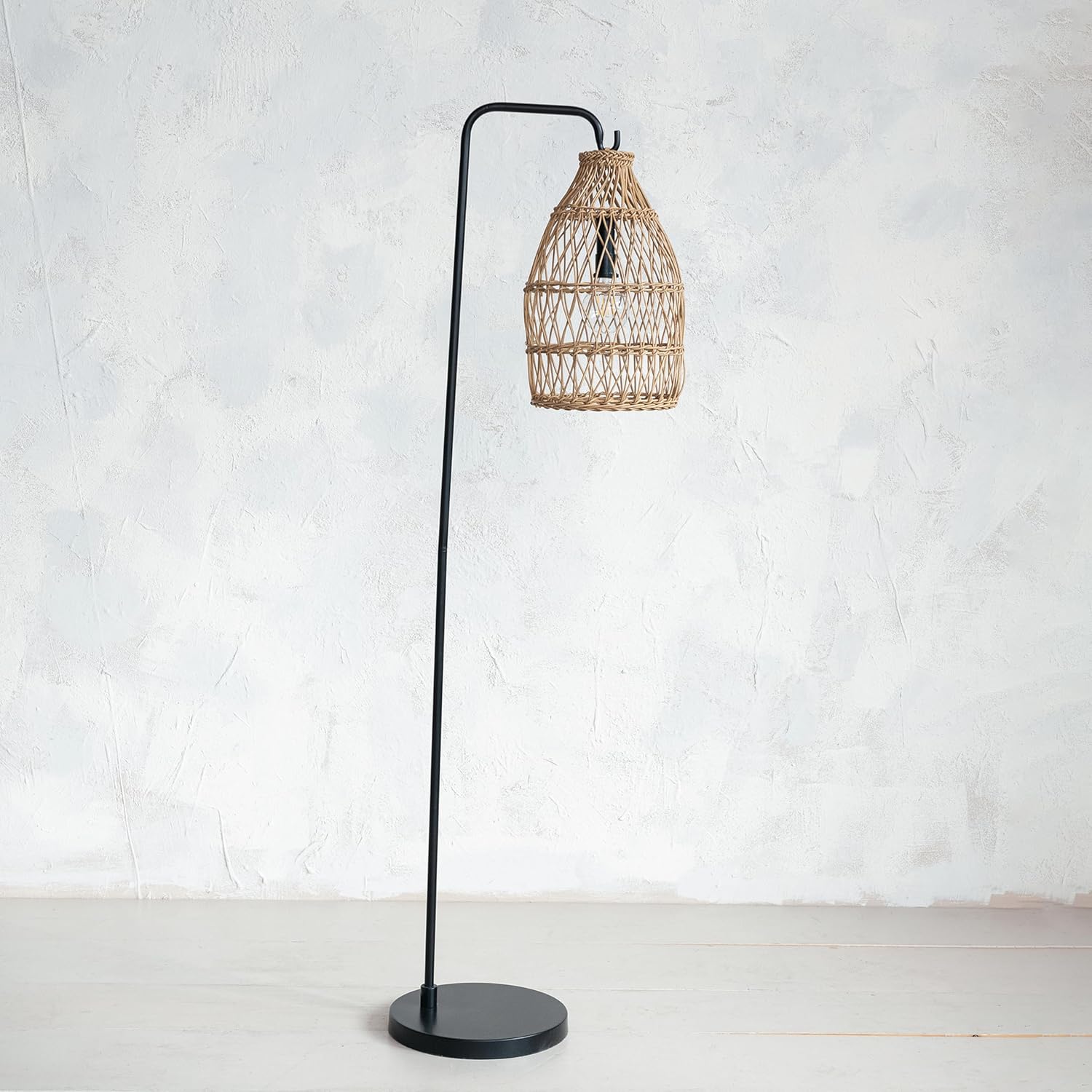 Creative CoOp Metal and Plastic Portable Floor Lamp Black