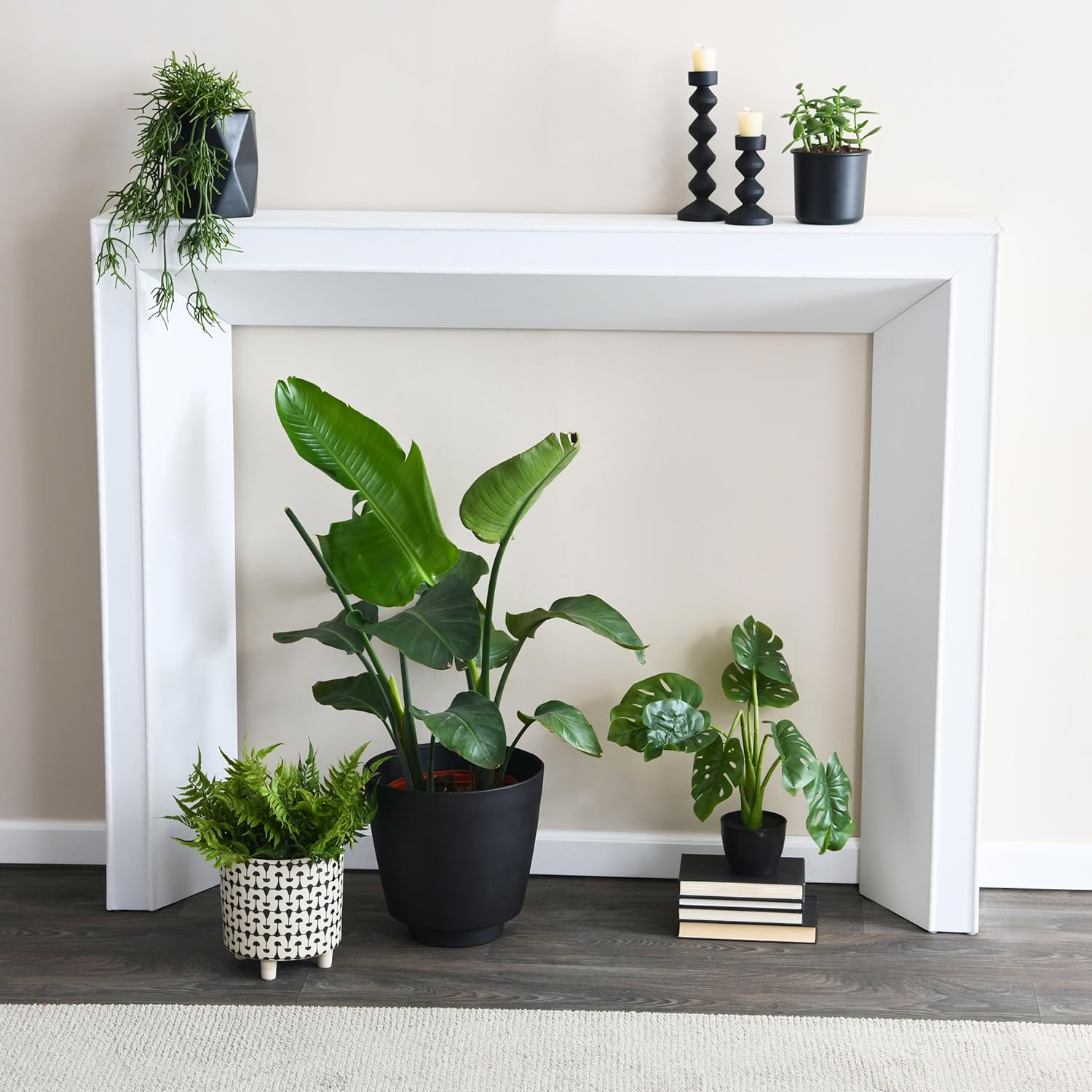 Creative CoOp Modern Fireplace Mantel WhiteWhite