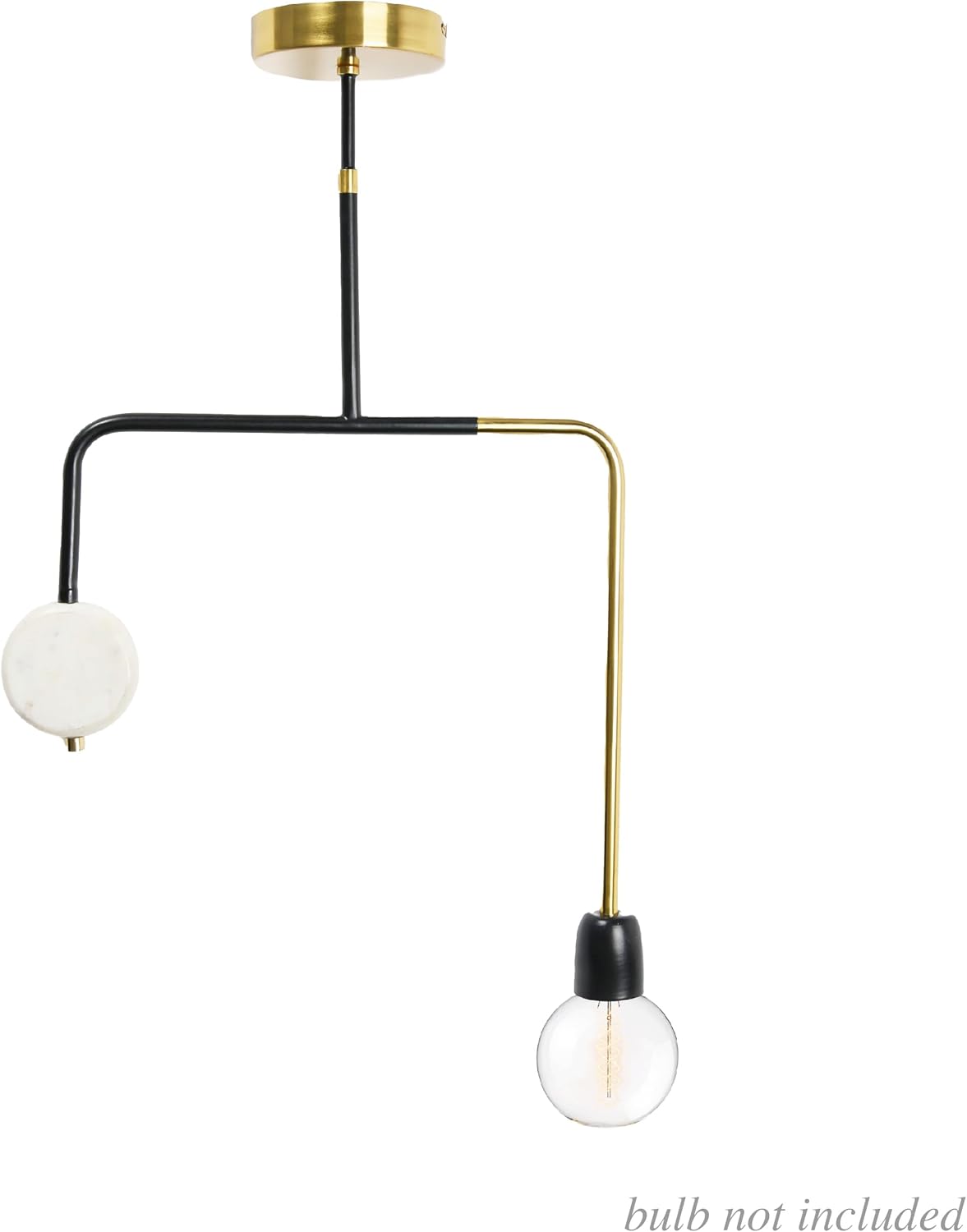 Creative CoOp Modern Lamp Minimalist Geometric Kitchen Lighting Pendant Gold and Marble