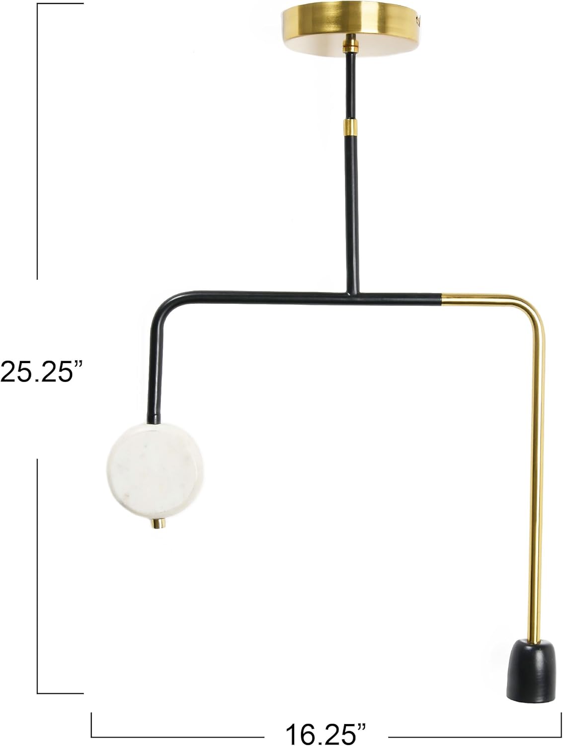 Creative CoOp Modern Lamp Minimalist Geometric Kitchen Lighting Pendant Gold and Marble