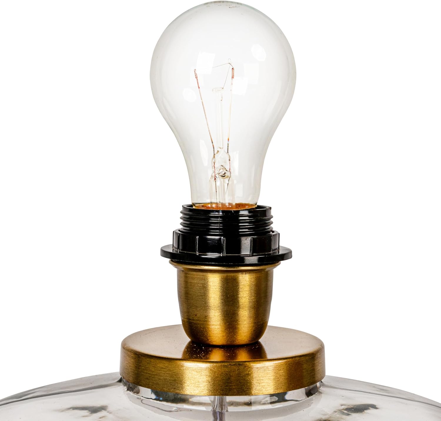 Creative CoOp Modern Table Lamp with Glass Base and Velvet Shade Mustard Yellow