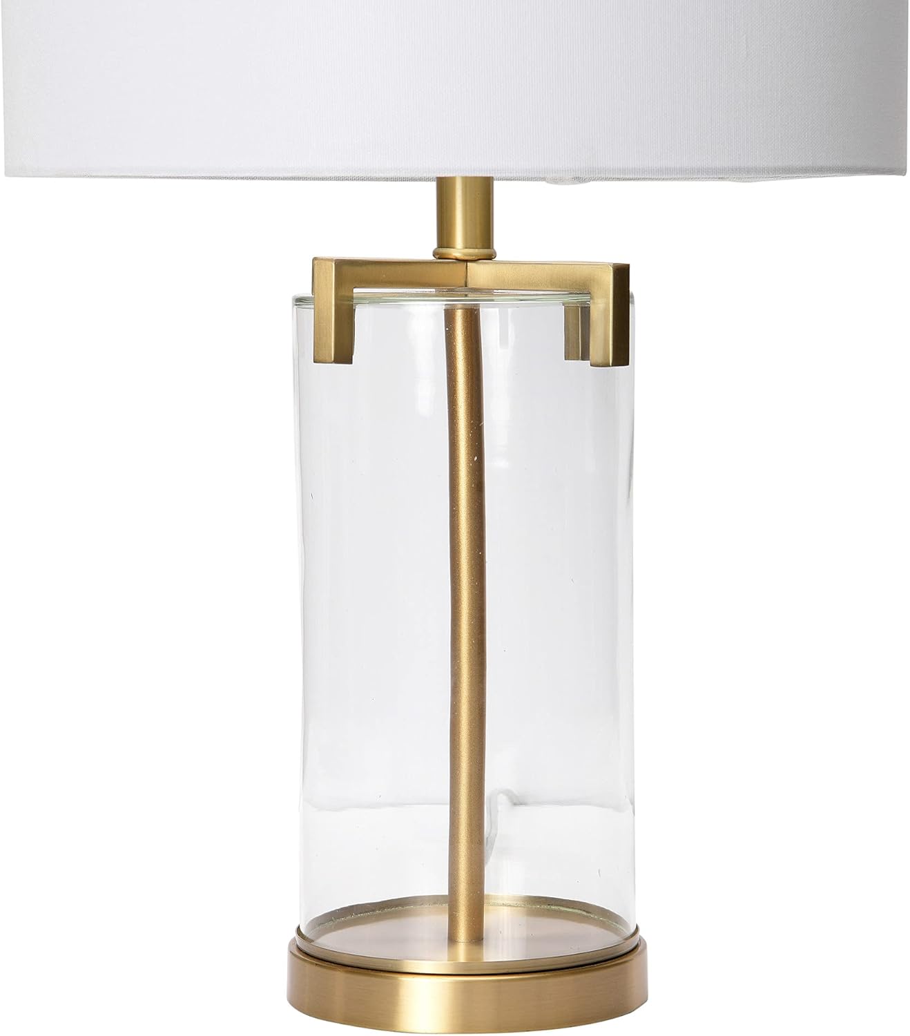 Creative CoOp Modern Transparent Bubble Glass and Metal Table Lamp Brushed Gold