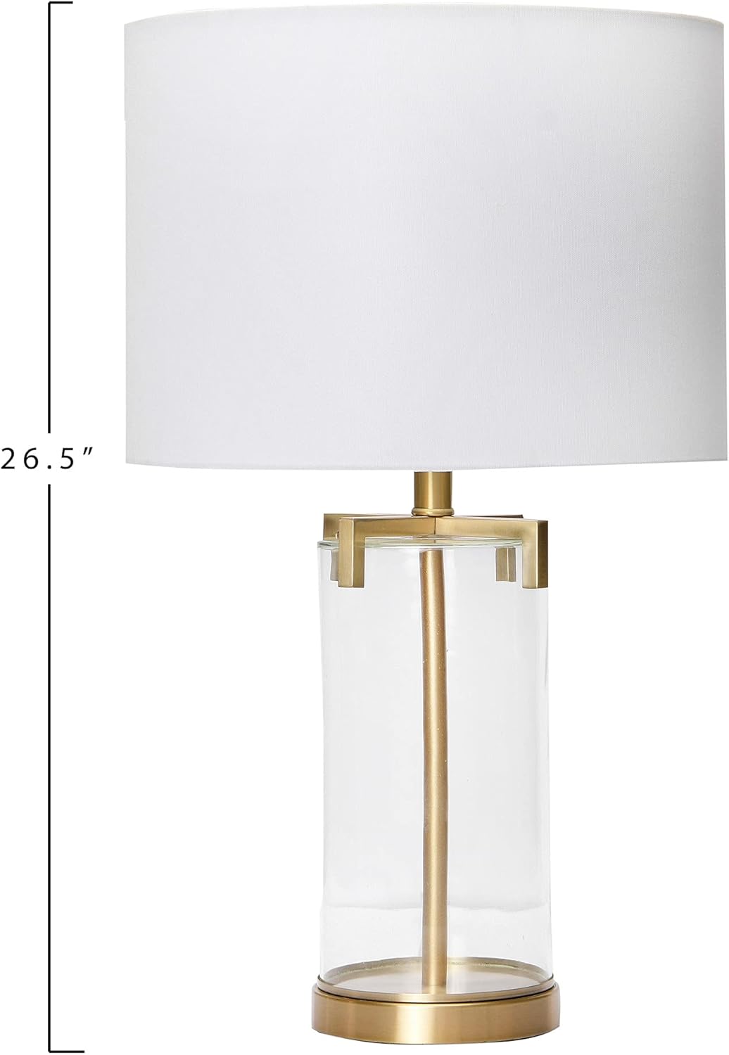 Creative CoOp Modern Transparent Bubble Glass and Metal Table Lamp Brushed Gold