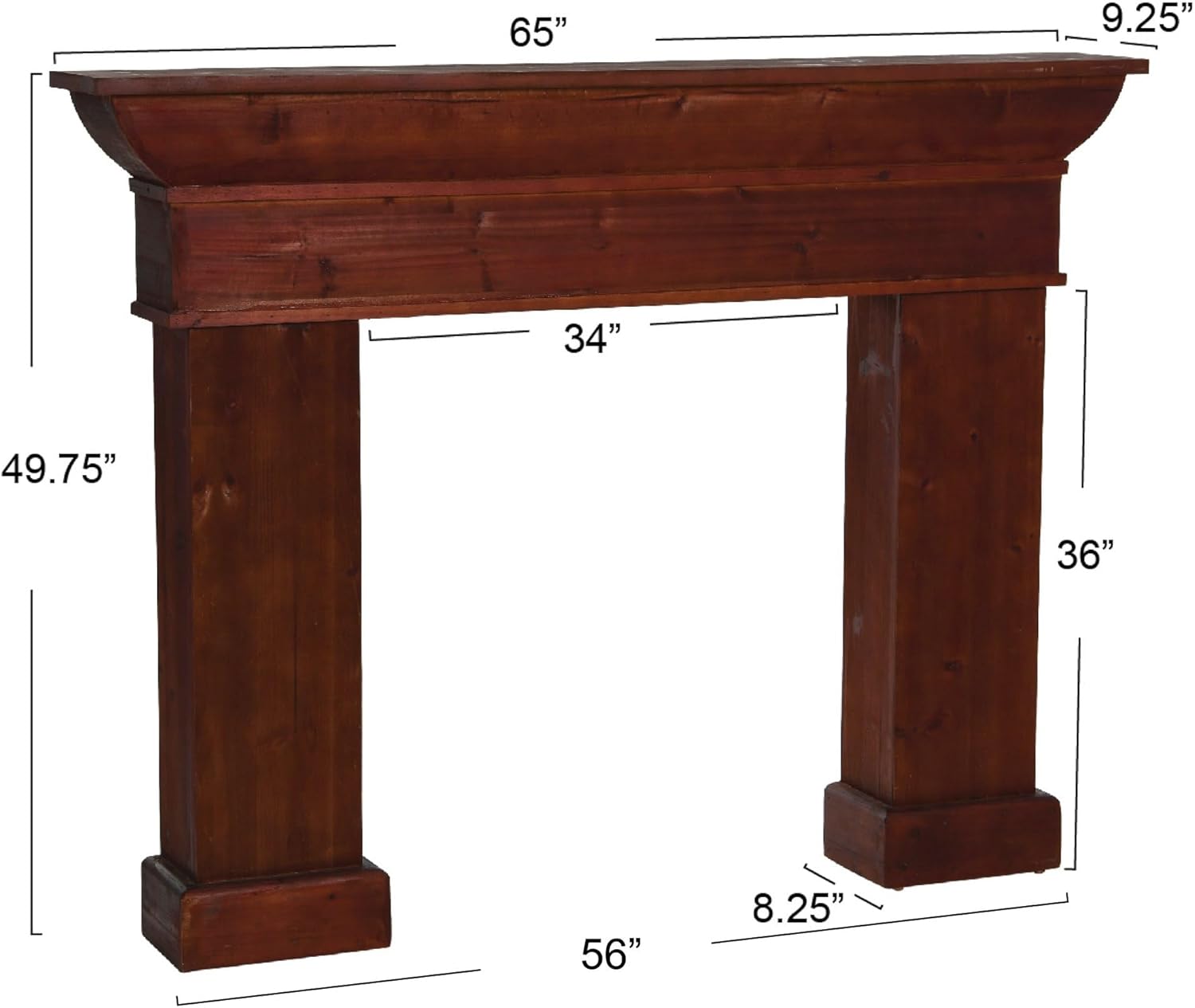 Creative CoOp Monolith Fireplace Mantel Dark Walnut FinishDark Walnut Finish