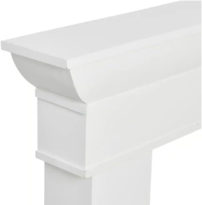 Creative CoOp Monolith Fireplace Mantel Dark Walnut FinishWhite
