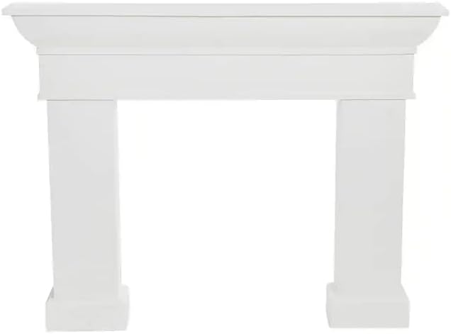 Creative CoOp Monolith Fireplace Mantel Dark Walnut FinishWhite
