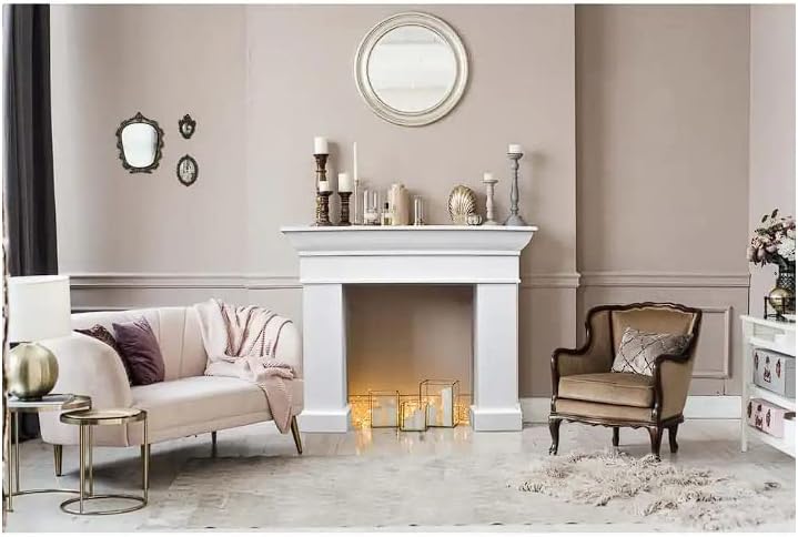 Creative CoOp Monolith Fireplace Mantel Dark Walnut FinishWhite