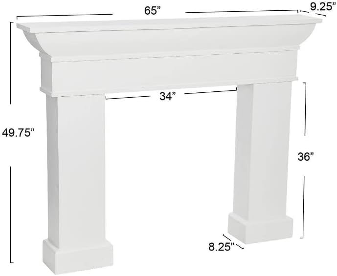 Creative CoOp Monolith Fireplace Mantel Dark Walnut FinishWhite