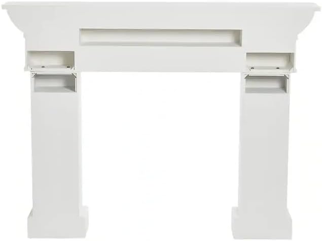 Creative CoOp Monolith Fireplace Mantel Dark Walnut FinishWhite