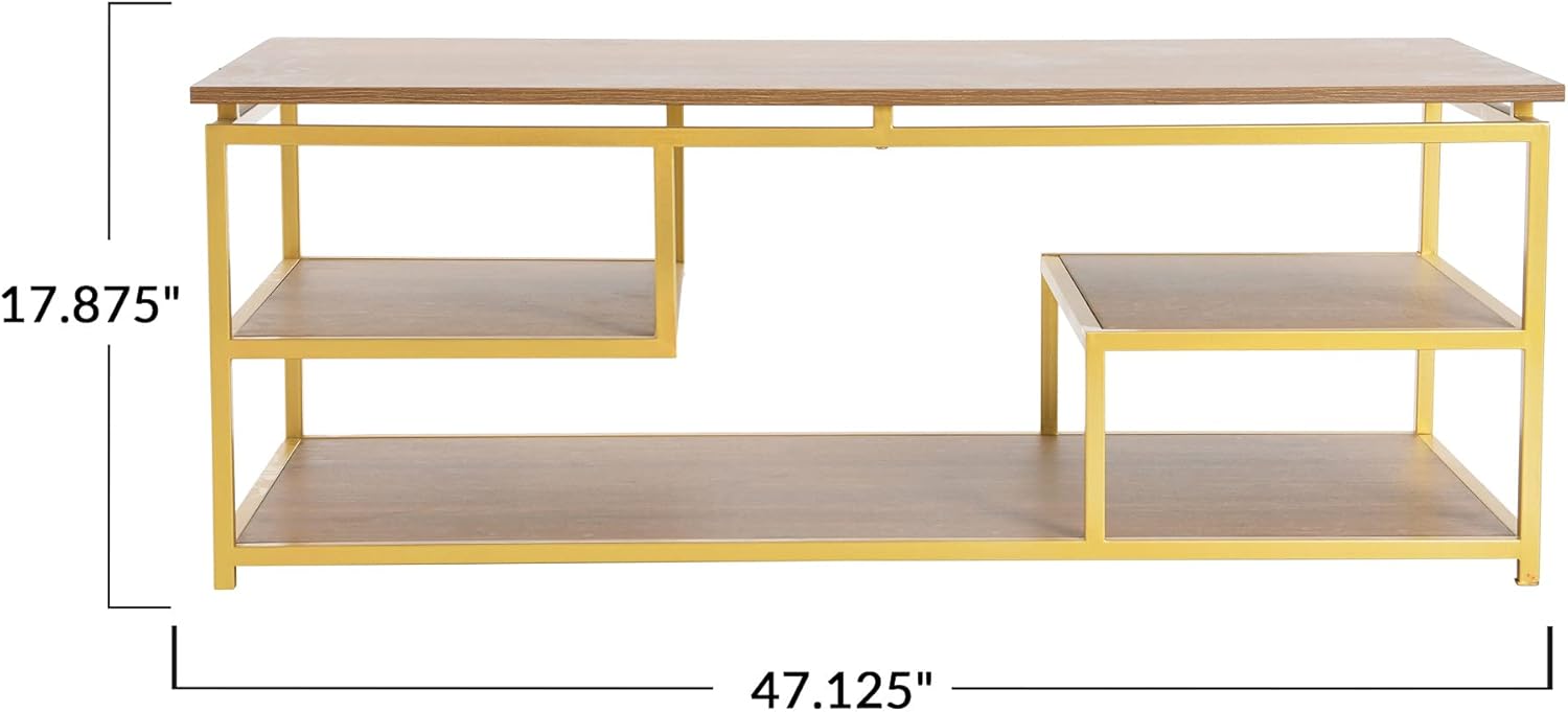 Creative CoOp MultiTiered Coffee Table Natural and Gold