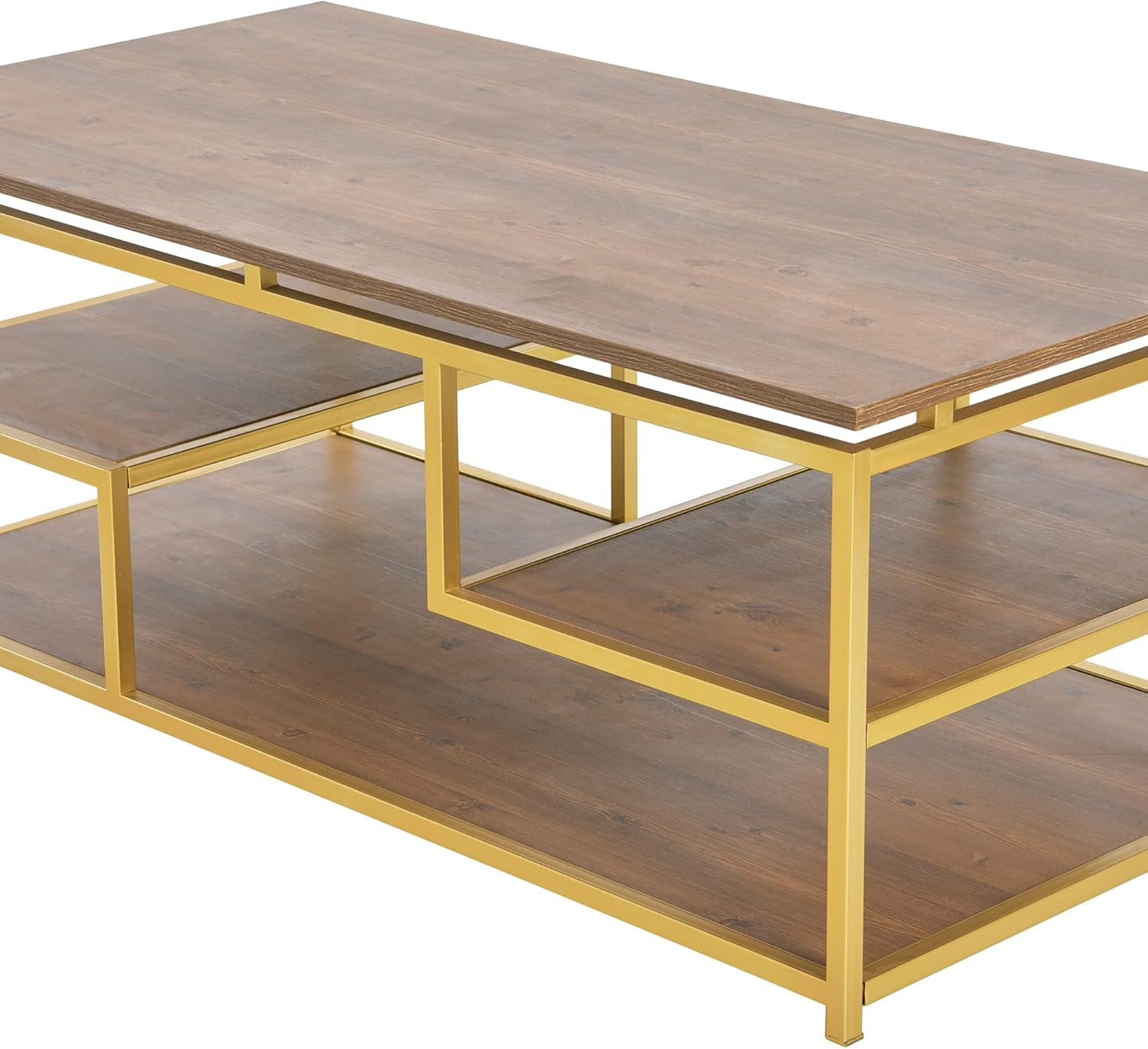 Creative CoOp MultiTiered Coffee Table Natural and Gold