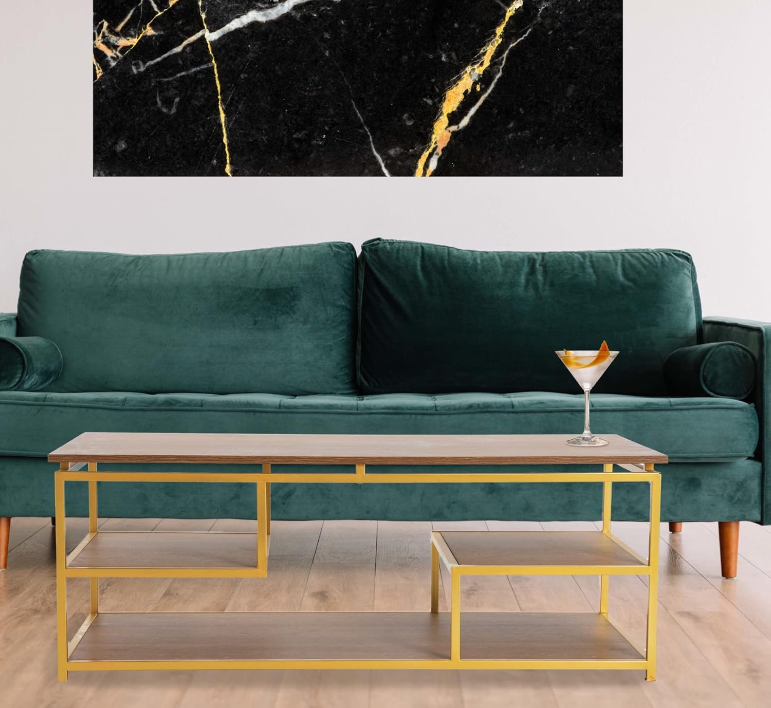 Creative CoOp MultiTiered Coffee Table Natural and Gold