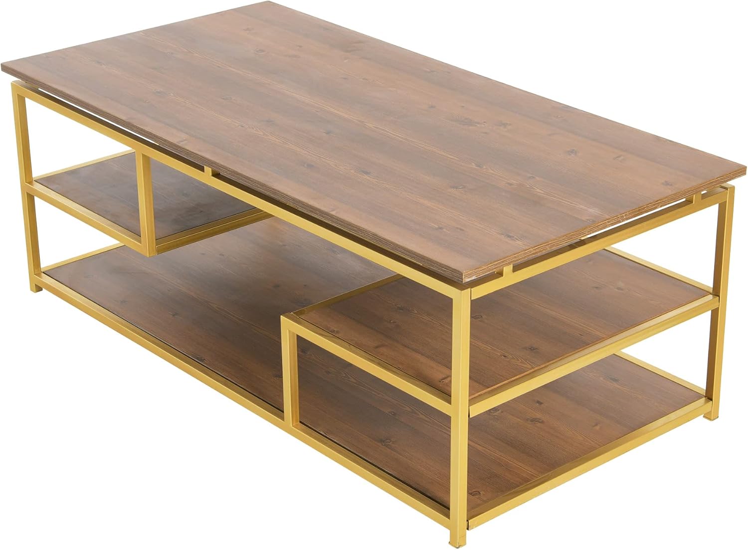 Creative CoOp MultiTiered Coffee Table Natural and Gold