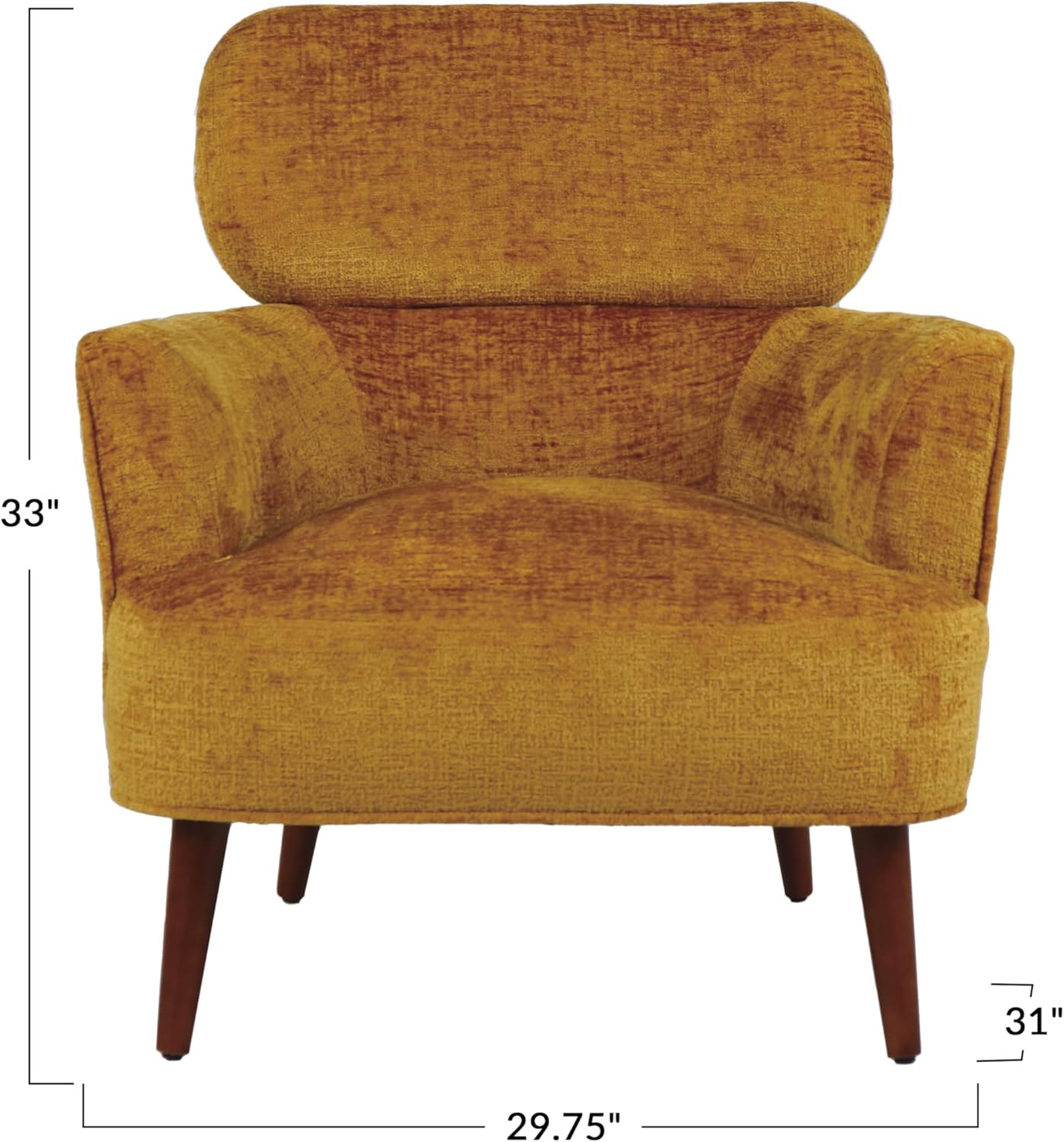 Creative CoOp Mustard Chenille Upholstered Arm Chair