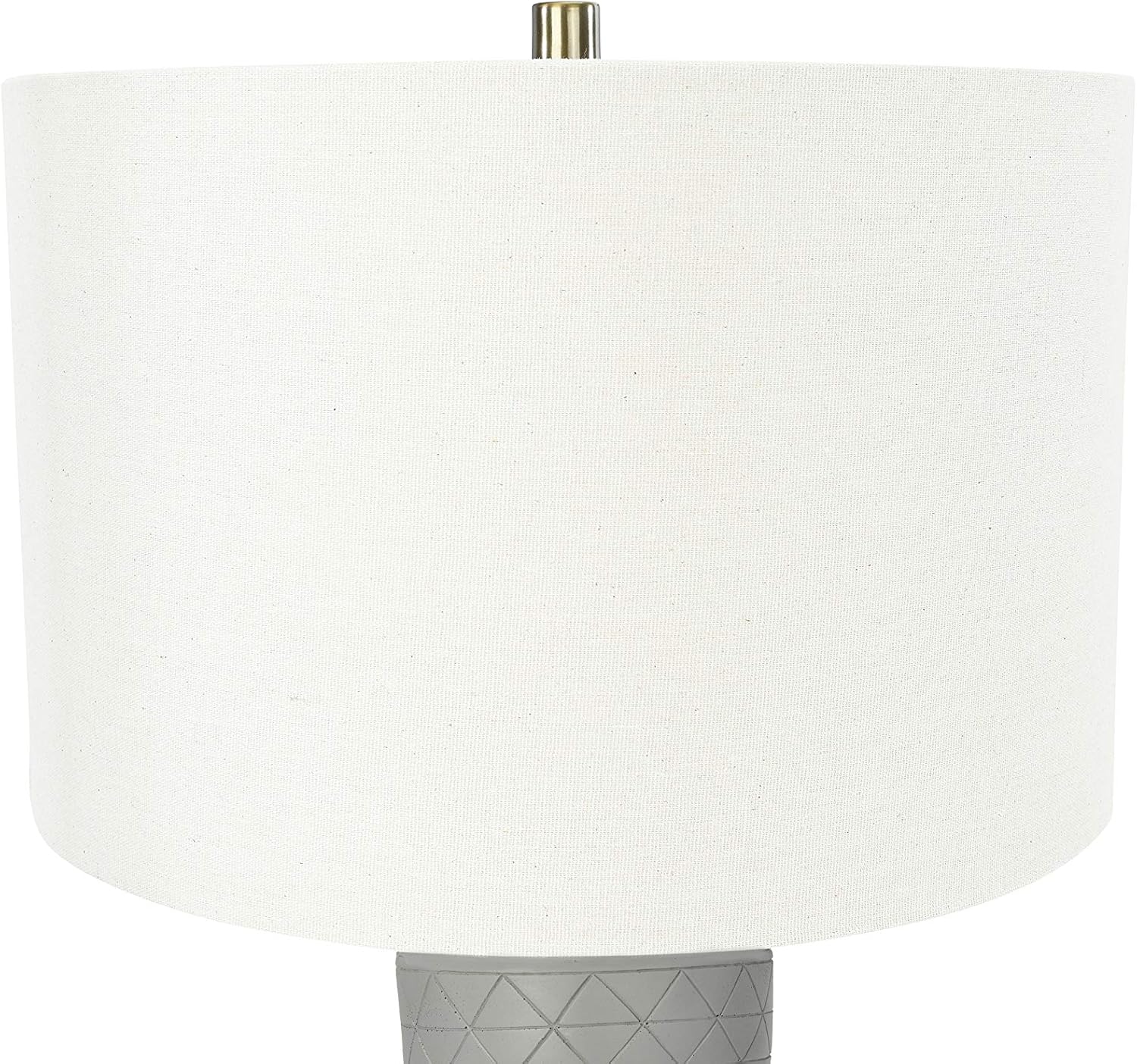Creative CoOp Raw Concrete Imprinted Diamond Design and Metal Accents Table Lamp GreyGray