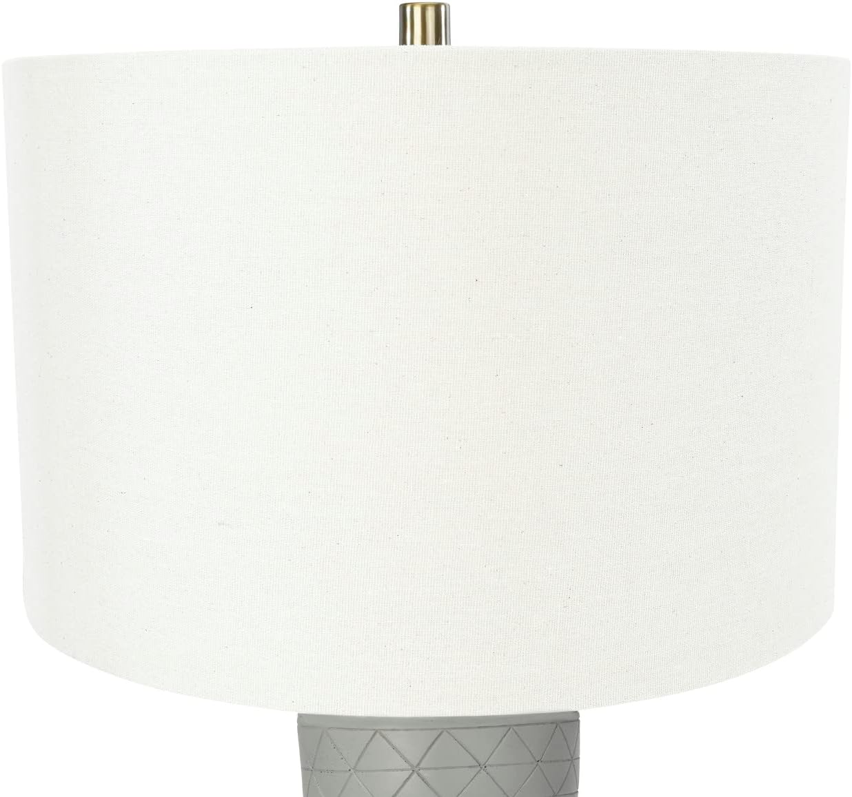 Creative CoOp Raw Concrete Imprinted Diamond Design and Metal Accents Table Lamp GreyGray