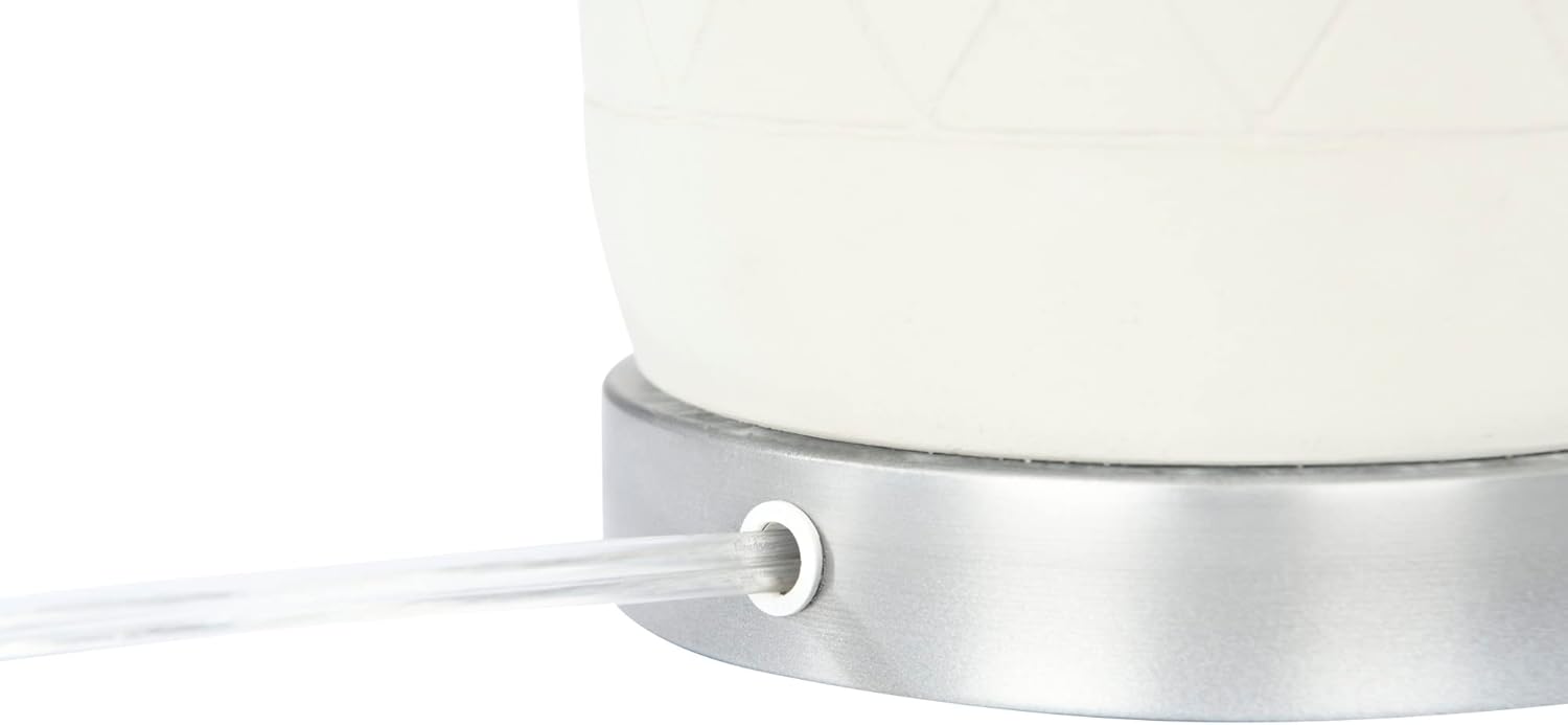 Creative CoOp Raw Concrete Imprinted Diamond Design and Metal Accents Table Lamp GreyLight Gray
