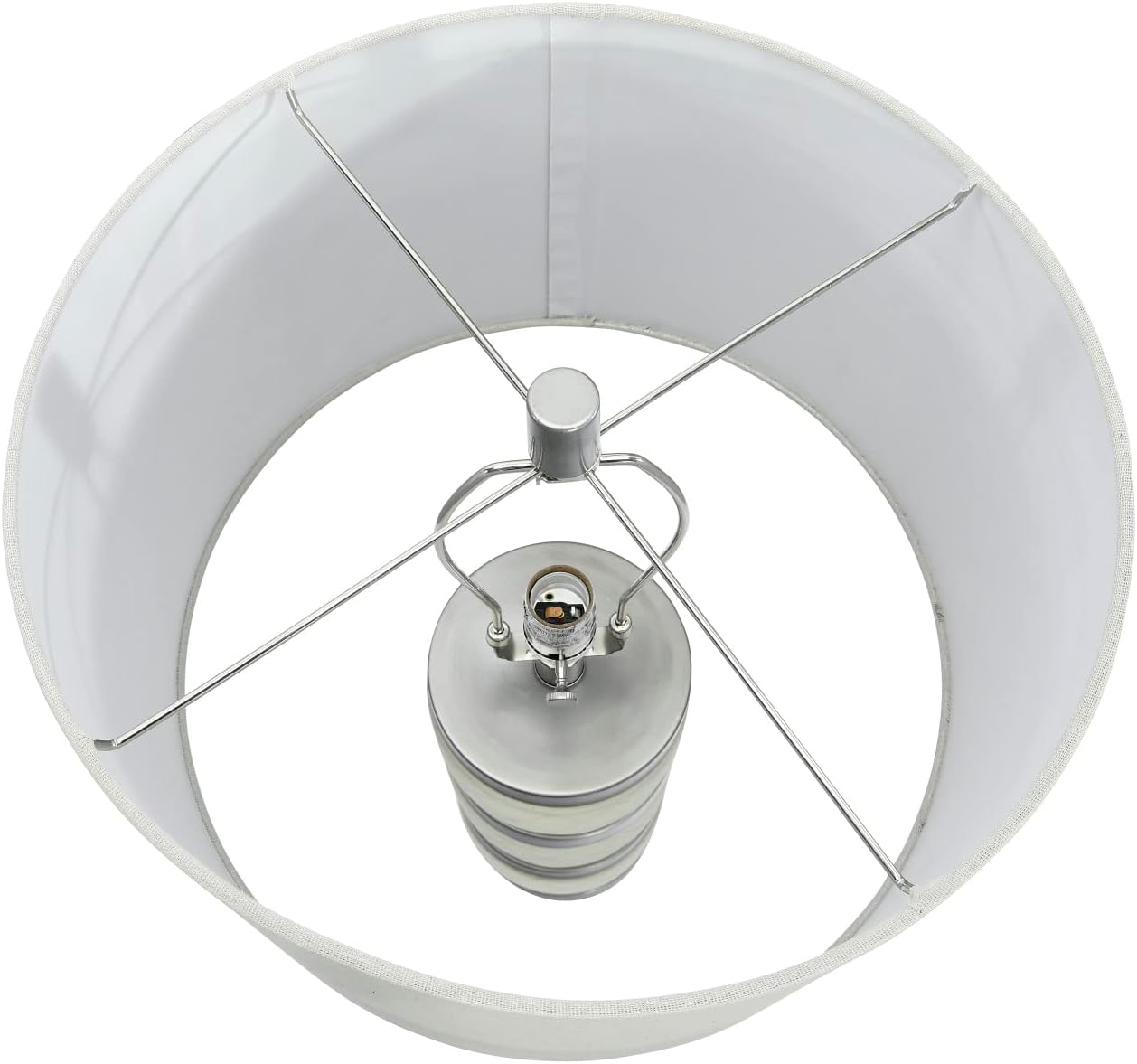 Creative CoOp Raw Concrete Imprinted Diamond Design and Metal Accents Table Lamp GreyLight Gray