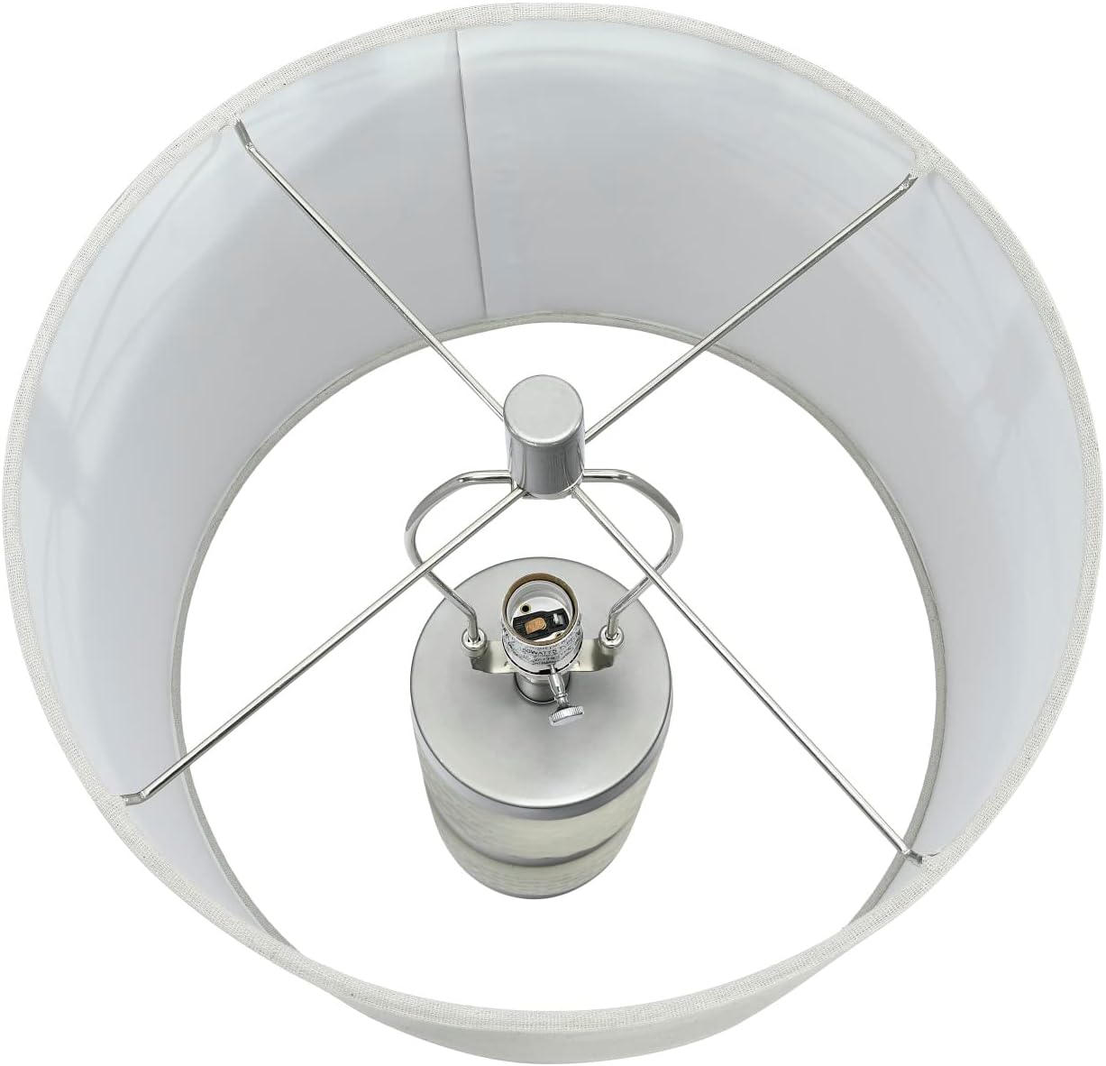 Creative CoOp Raw Concrete Imprinted Diamond Design and Metal Accents Table Lamp GreyLight Gray