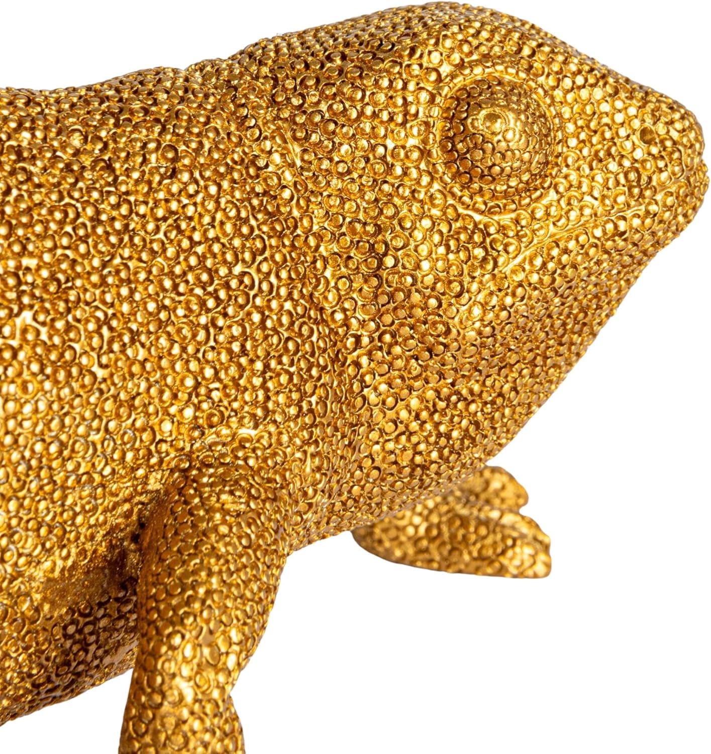 Creative CoOp Resin Chameleon with Glass Vase Gold