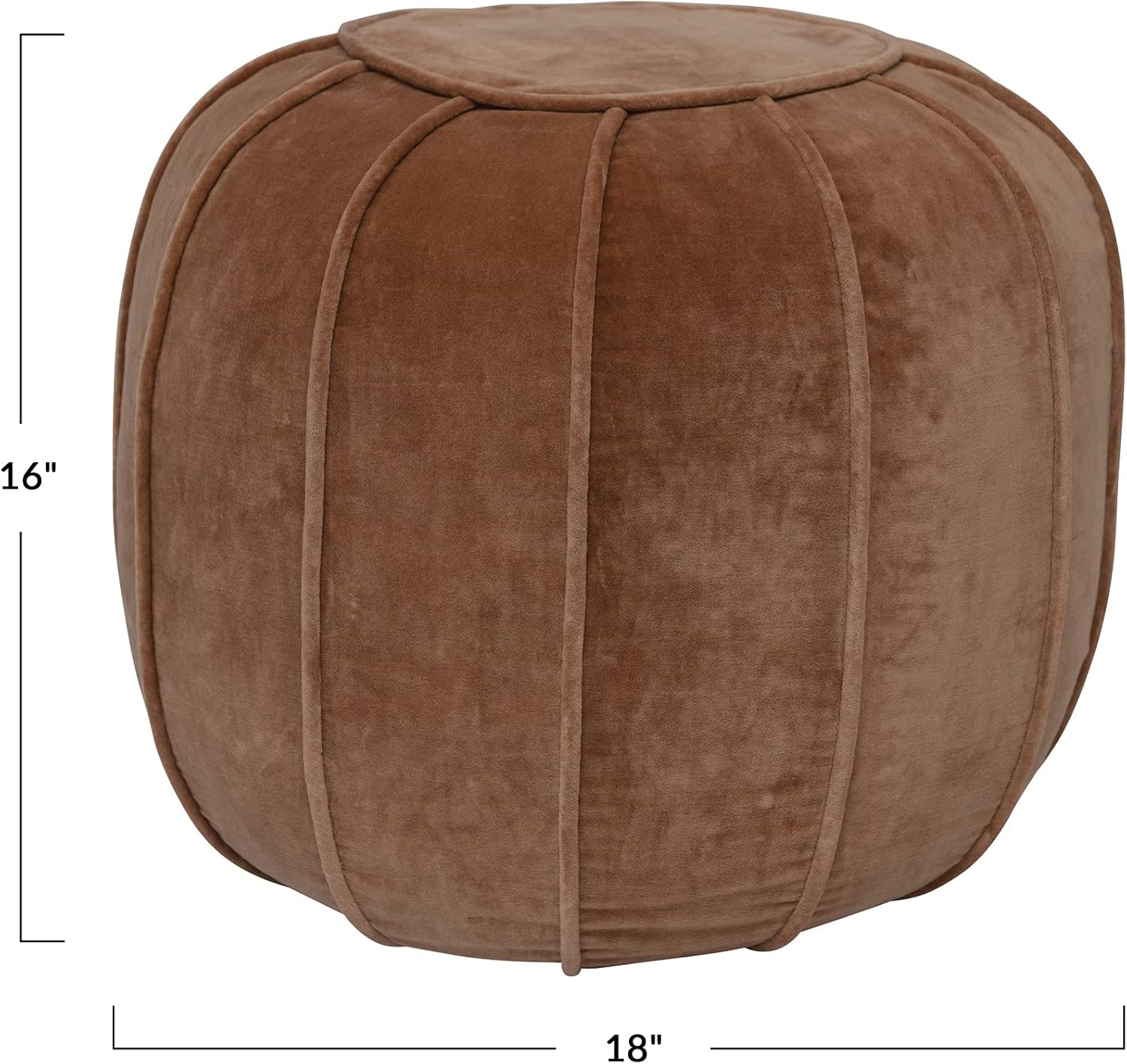 Creative CoOp Round Cotton Velvet Pouf Sand