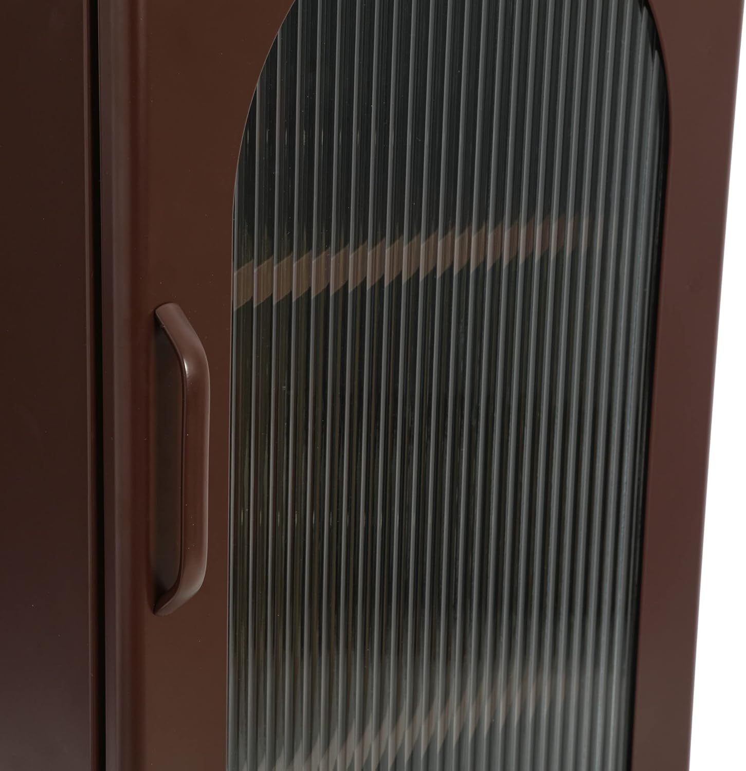 Creative CoOp Solstice Metal Cabinet with 2 Arched Glass Doors Dark GreenBrown