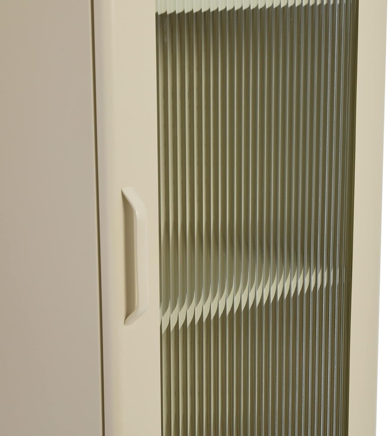 Creative CoOp Solstice Metal Cabinet with 2 Arched Glass Doors Dark GreenCream