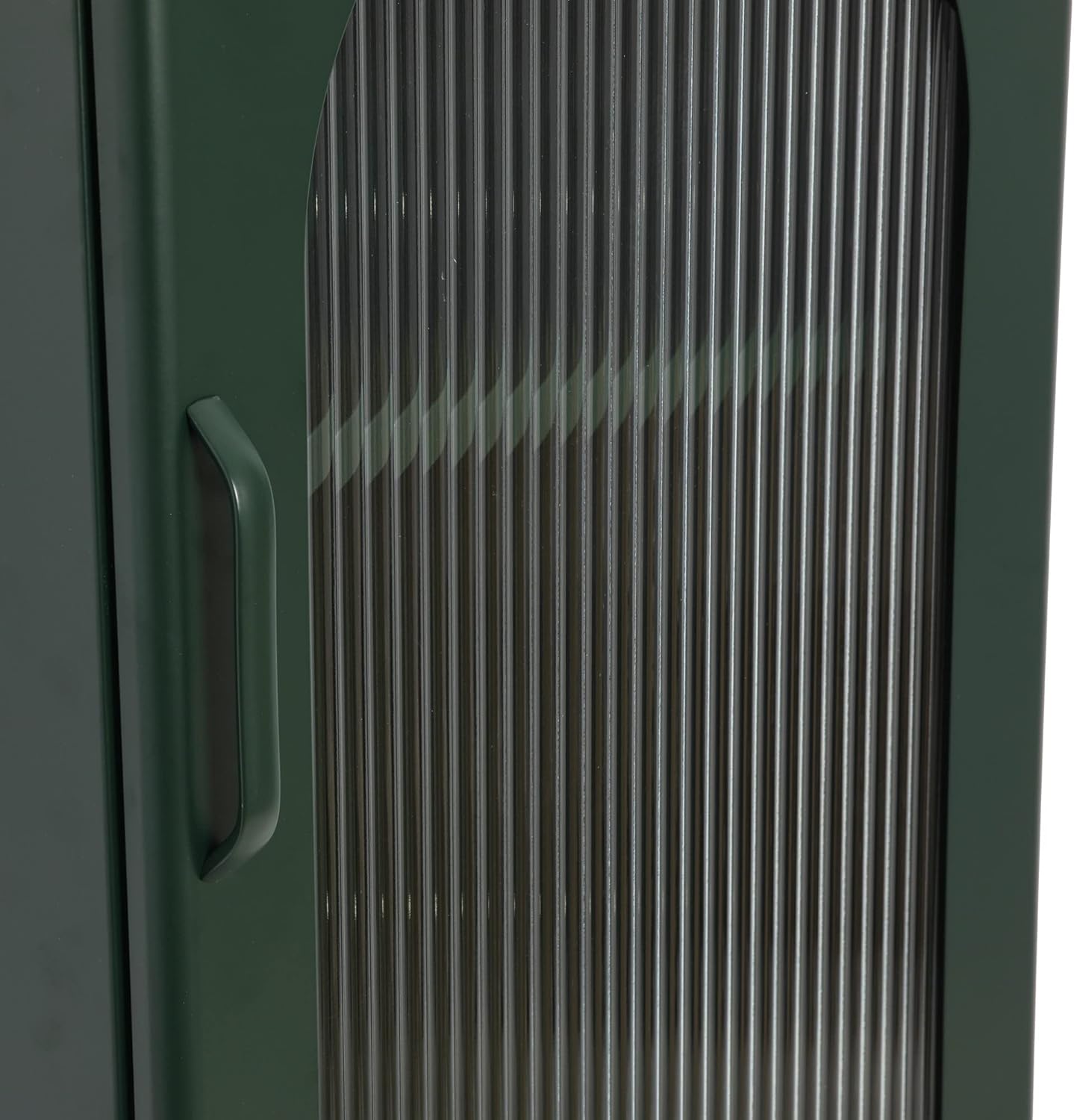 Creative CoOp Solstice Metal Cabinet with 2 Arched Glass Doors Dark GreenGreen