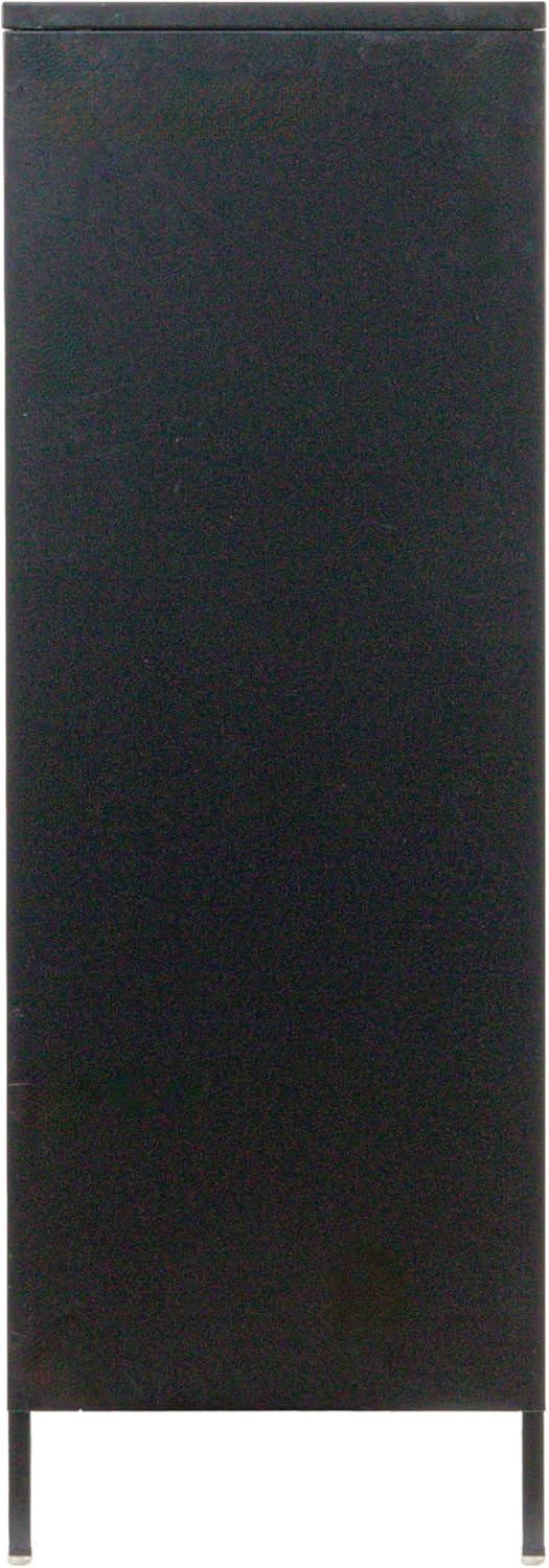 Creative CoOp Solstice Metal Cabinet with 2 Arched Glass Doors Dark GreenMatte Black