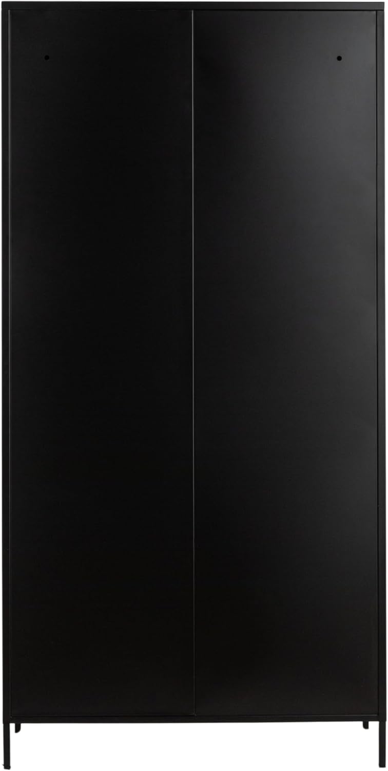 Creative CoOp Solstice Metal Cabinet with 2 Arched Glass Doors Dark GreenMatte Black
