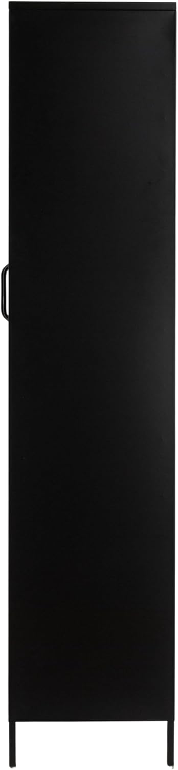 Creative CoOp Solstice Metal Cabinet with 2 Arched Glass Doors Dark GreenMatte Black