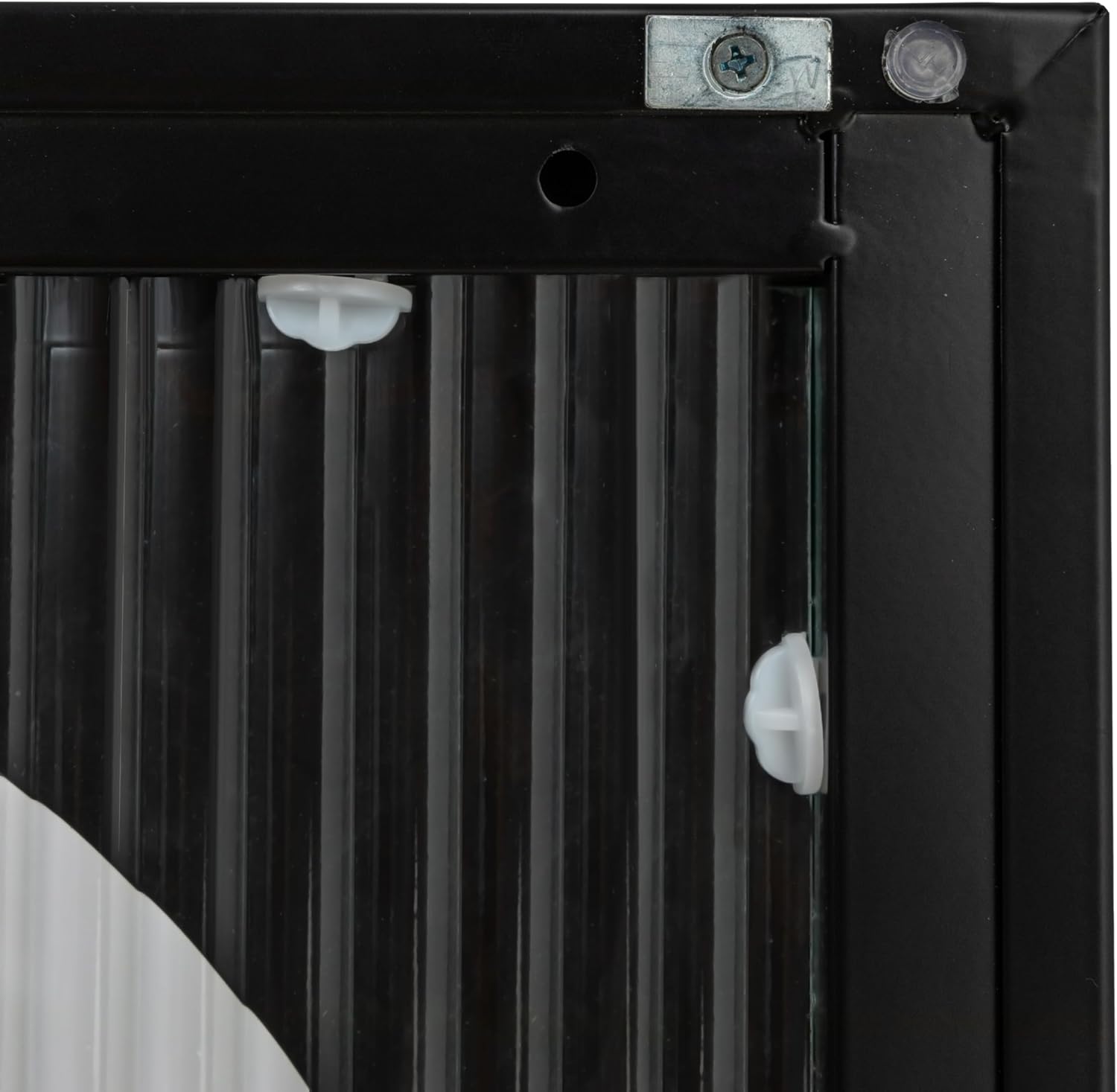 Creative CoOp Solstice Metal Cabinet with 2 Arched Glass Doors Dark GreenMatte Black