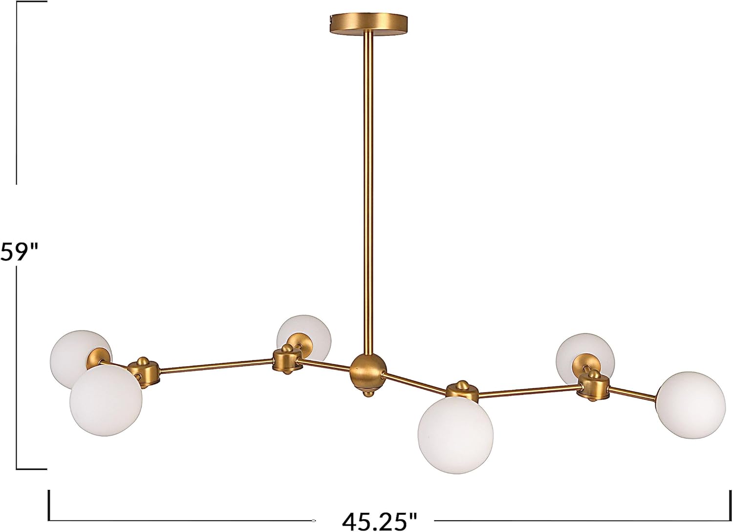 Creative CoOp Sputnik Opal Glass Chandelier Brushed Gold