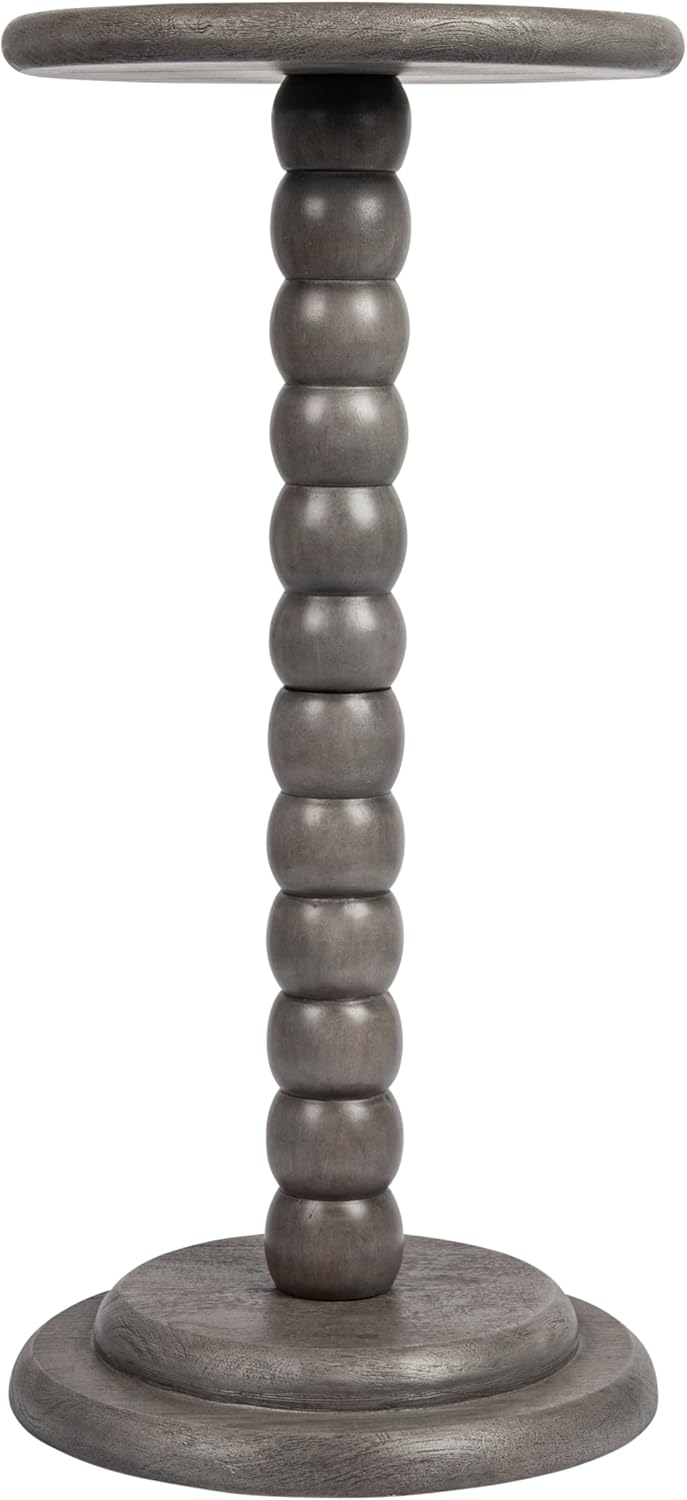 Creative CoOp Stacked Pedestal Cocktail Side Table BlackDove Grey