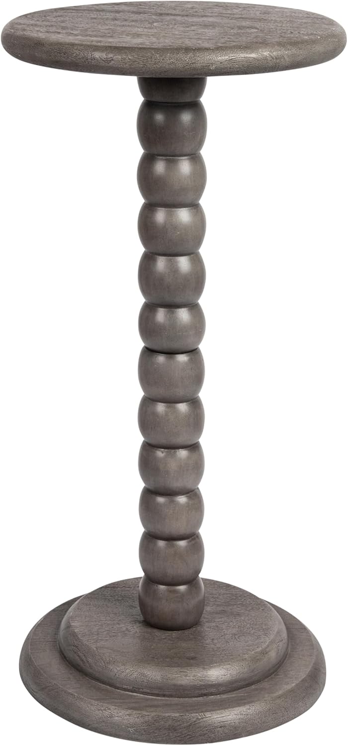 Creative CoOp Stacked Pedestal Cocktail Side Table BlackDove Grey