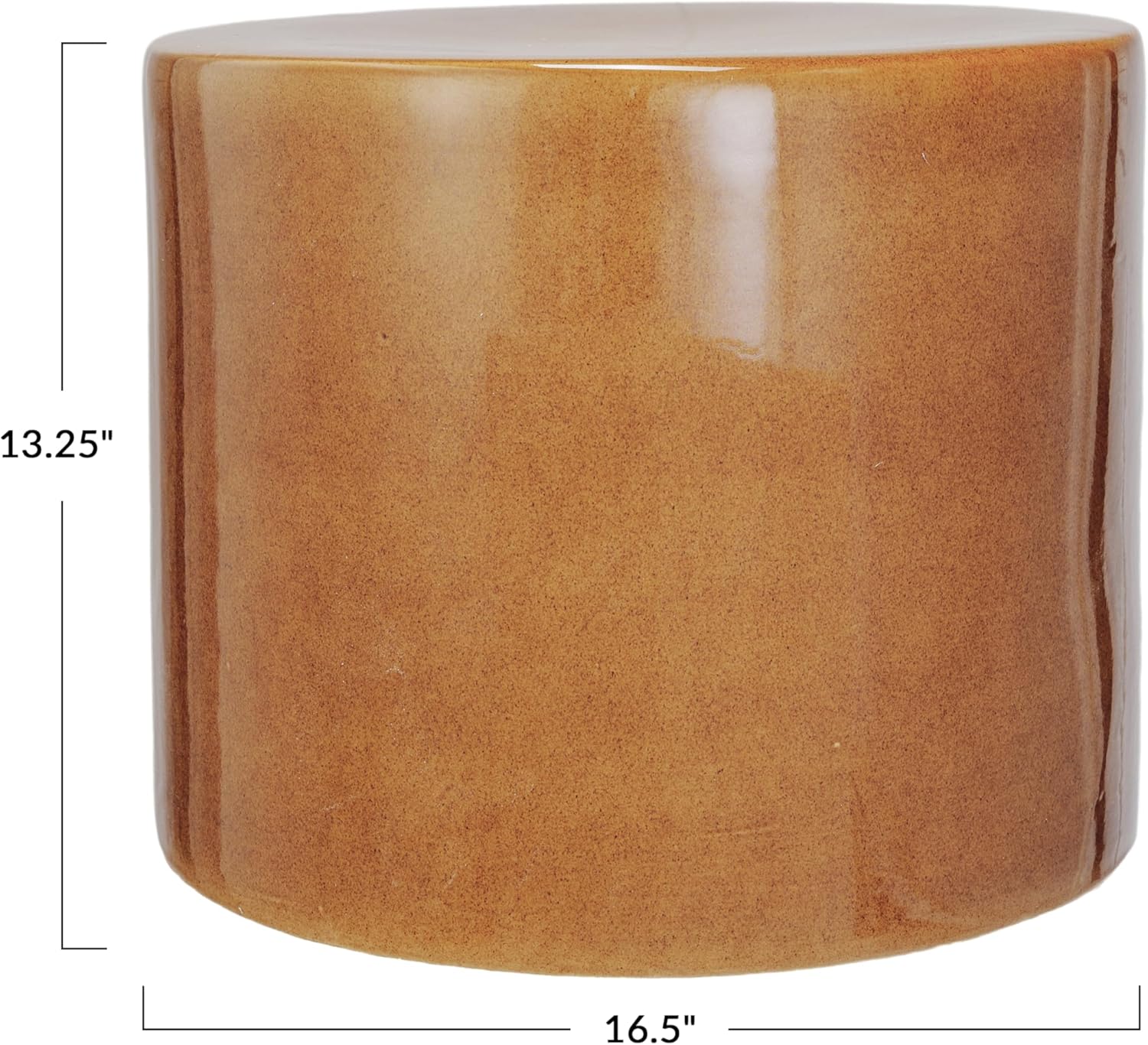 Creative CoOp Stoneware Round Stool with Reactive Glaze Mustard