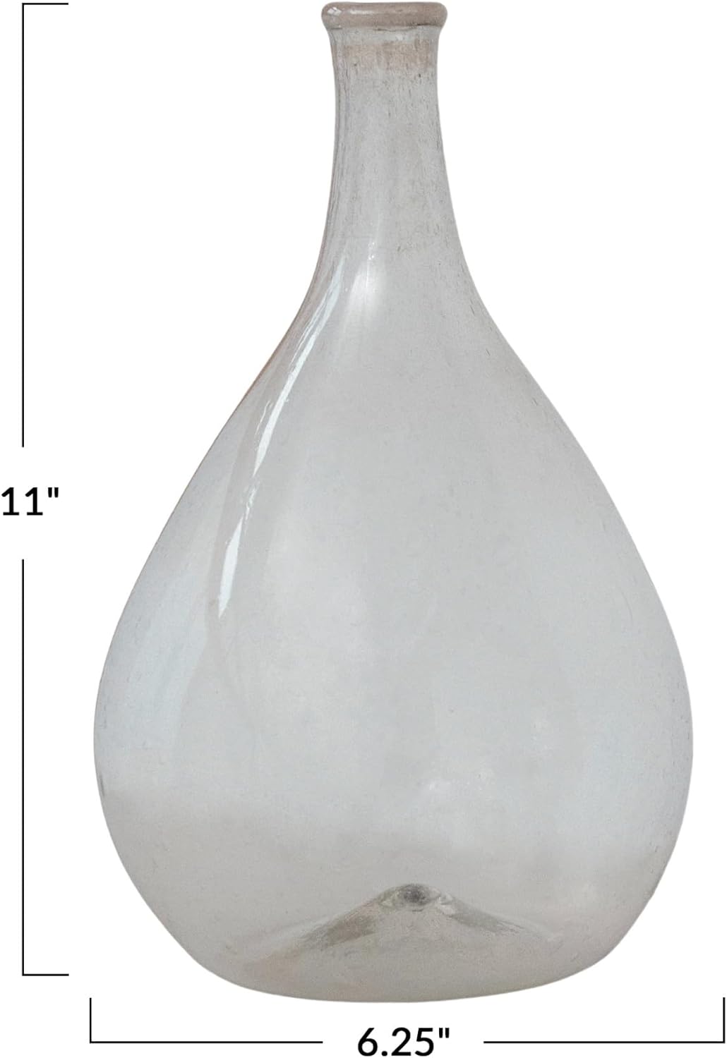 Creative CoOp Timeless Elegance Glass Bottle Vase Clear625 Round x 11H