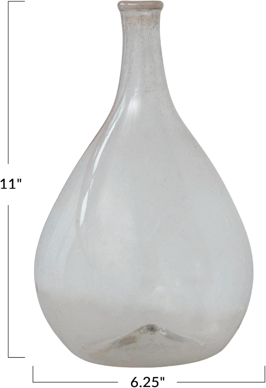 Creative CoOp Timeless Elegance Glass Bottle Vase Clear625 Round x 11H