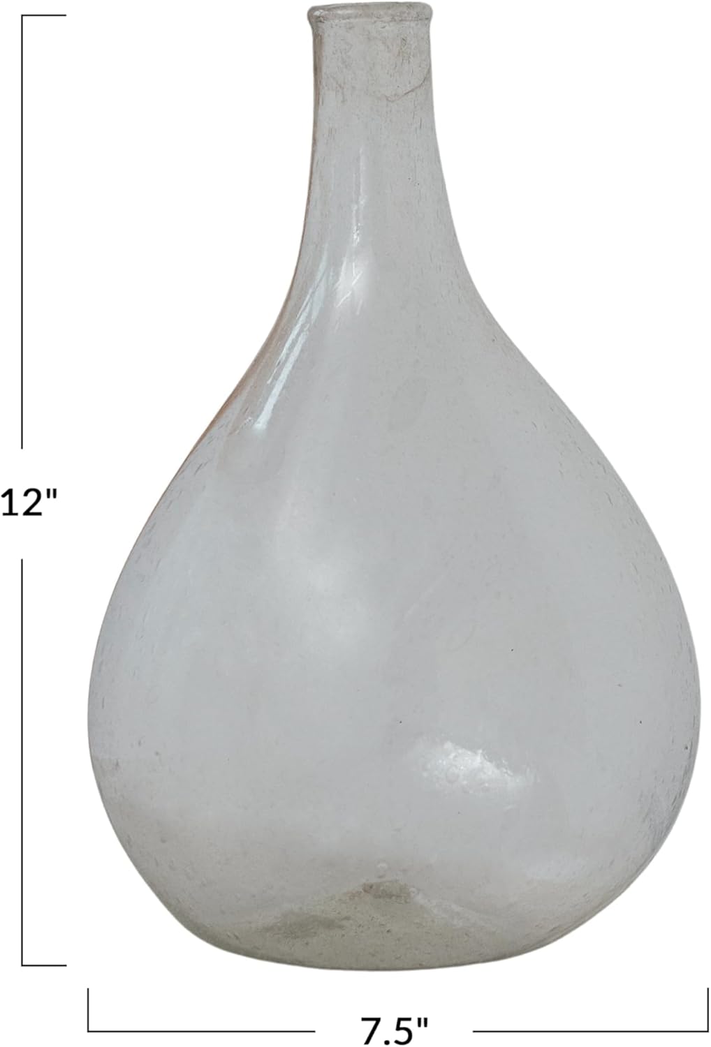 Creative CoOp Timeless Elegance Glass Bottle Vase Clear75 Round x 12H