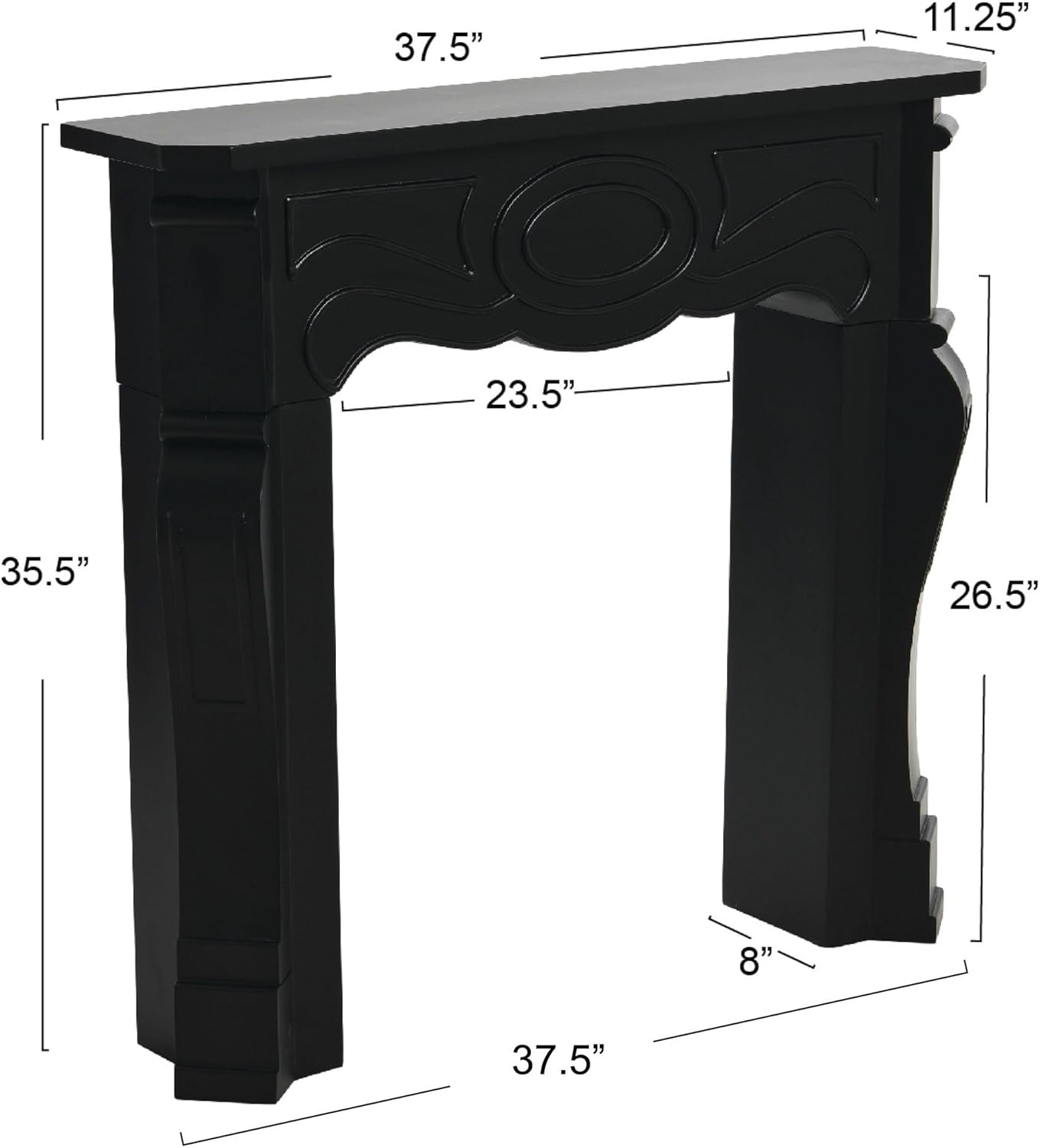 Creative CoOp Victorian Fireplace Mantel WhiteBlack