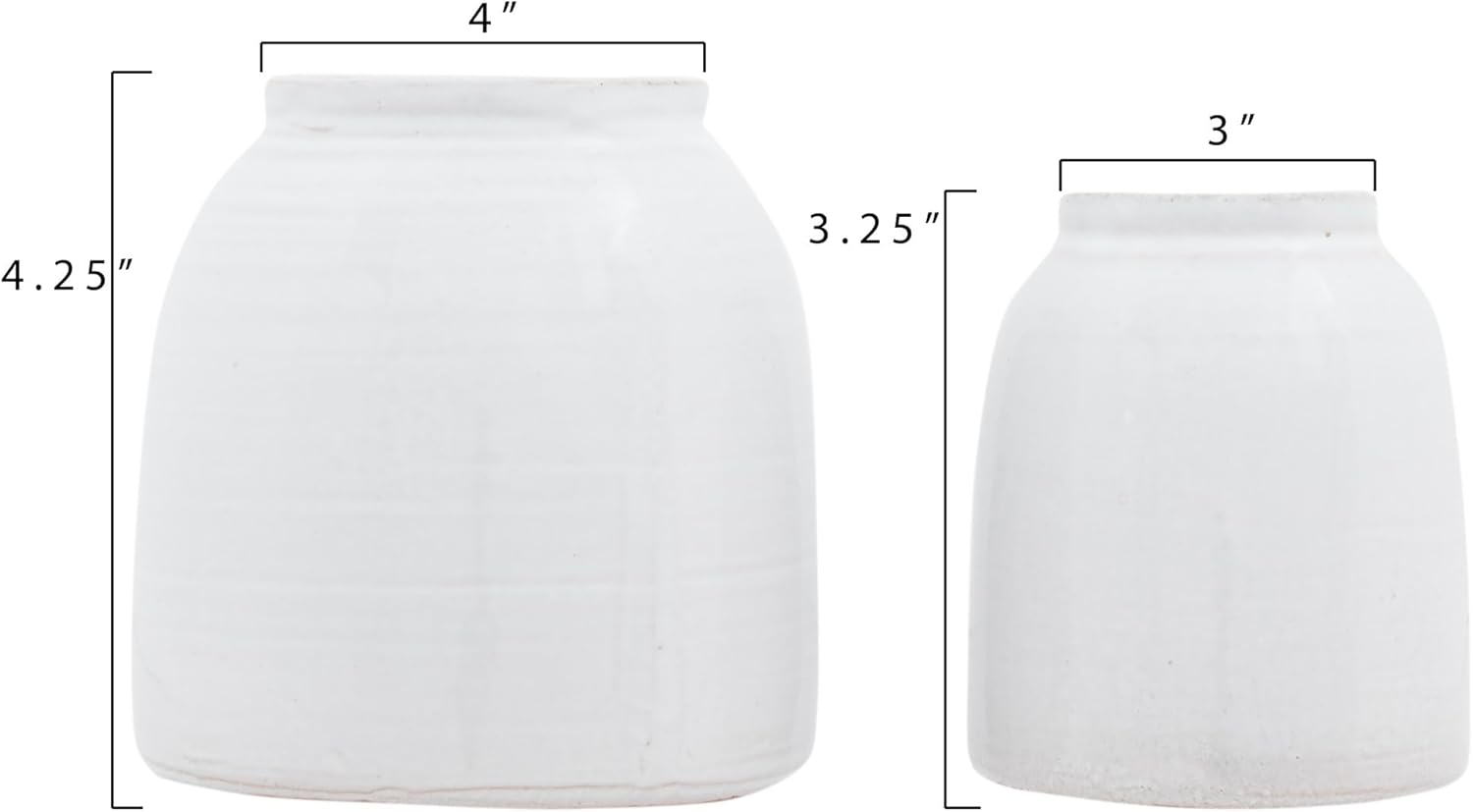 Creative CoOp White Terracotta Vases Set of Sizes